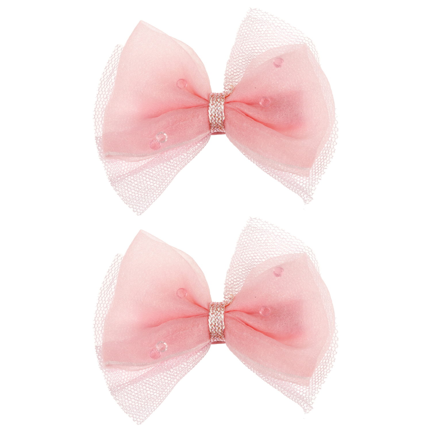 Заколки для волос Lukky Fashion Бантик Шифон и Шёлк, детские, для девочки, зажимы, 3 цвета в ассортименте, набор 2 шт.