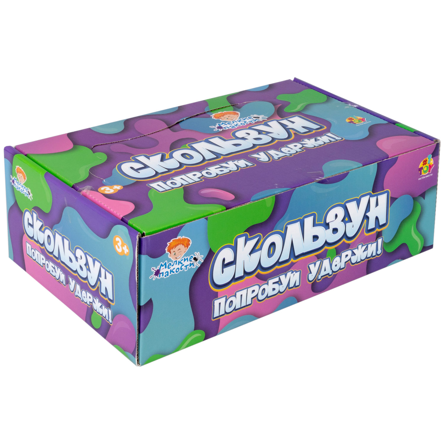 Скользун с блестками 1TOY,13х5 см, 4 цвета в ассортименте