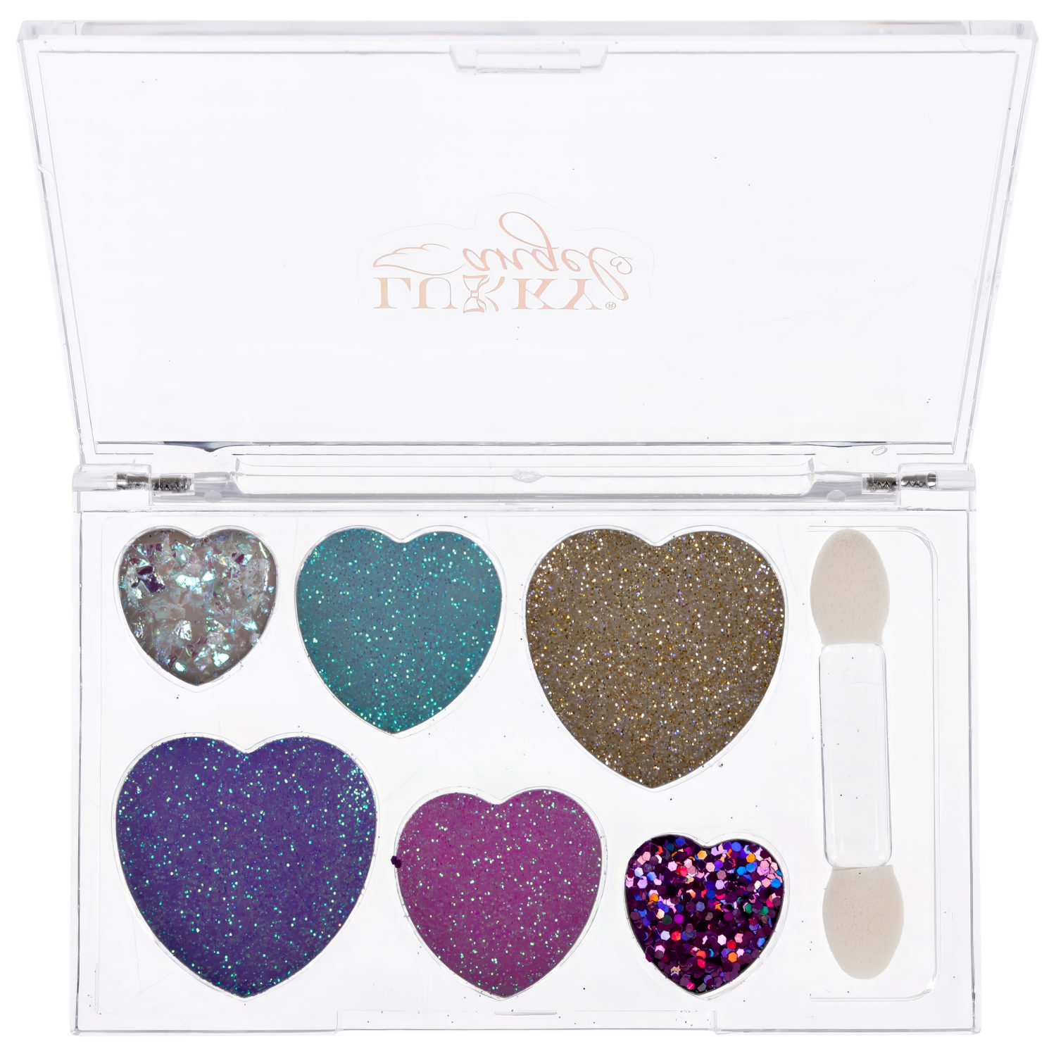 Палетка крем-теней для век детских Lukky Angel, «Разноцветные Сердечки», 6 цветов, 6 г