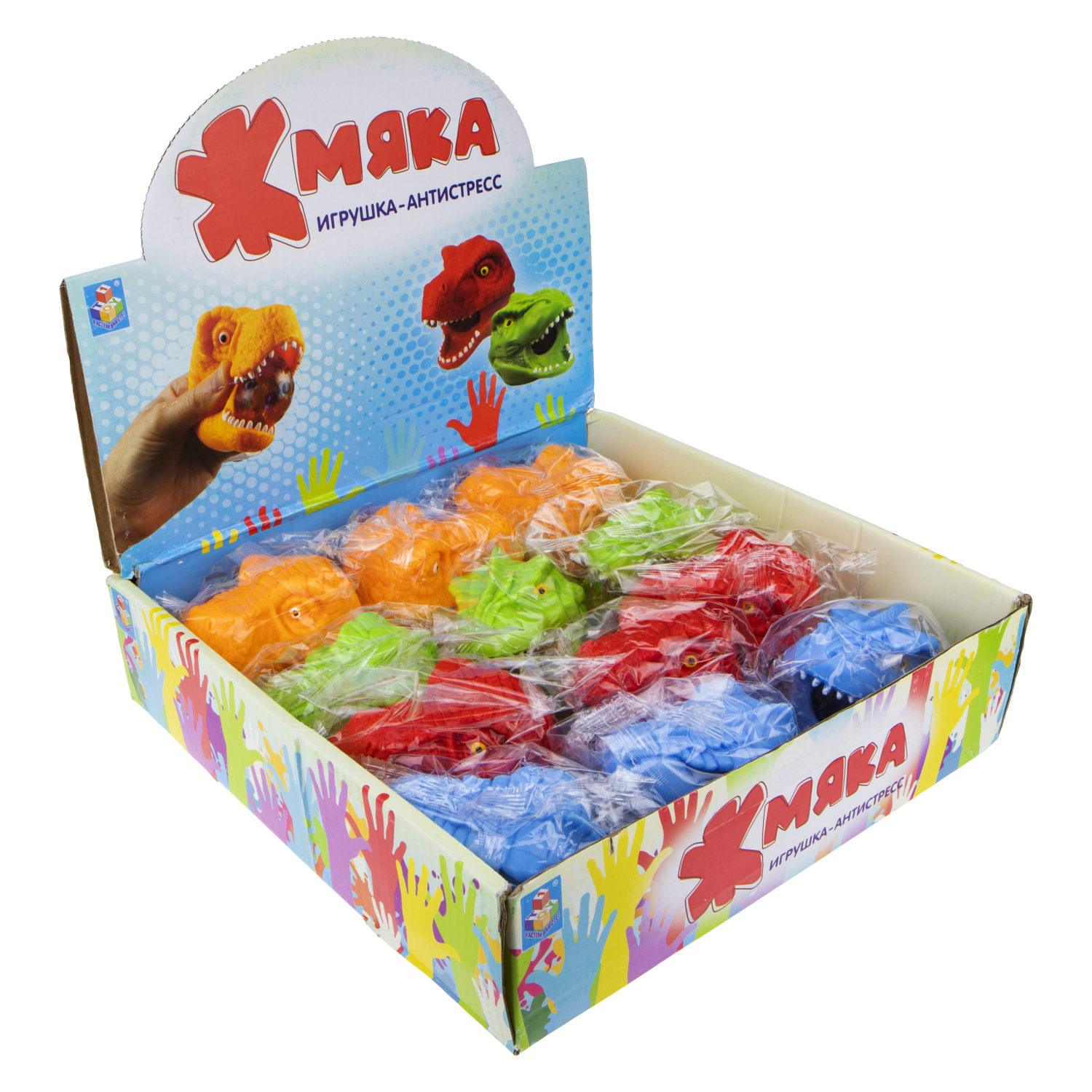 1TOY Мелкие пакости, жмяка голова динозавра (разноцветные шарики)