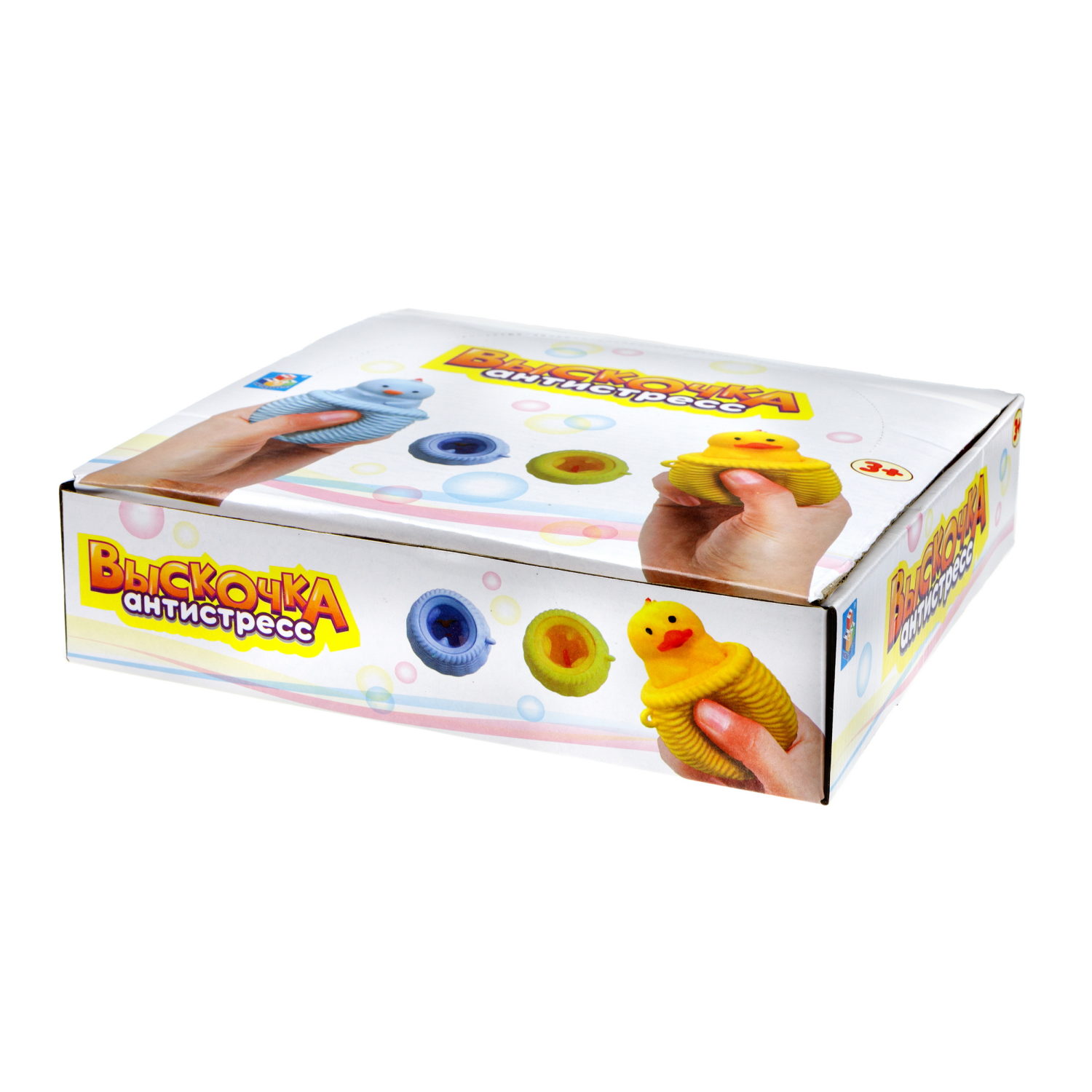 1Toy Жмяка "Выскочка. Птенец" 6х6 см, 16 шт. в д/б