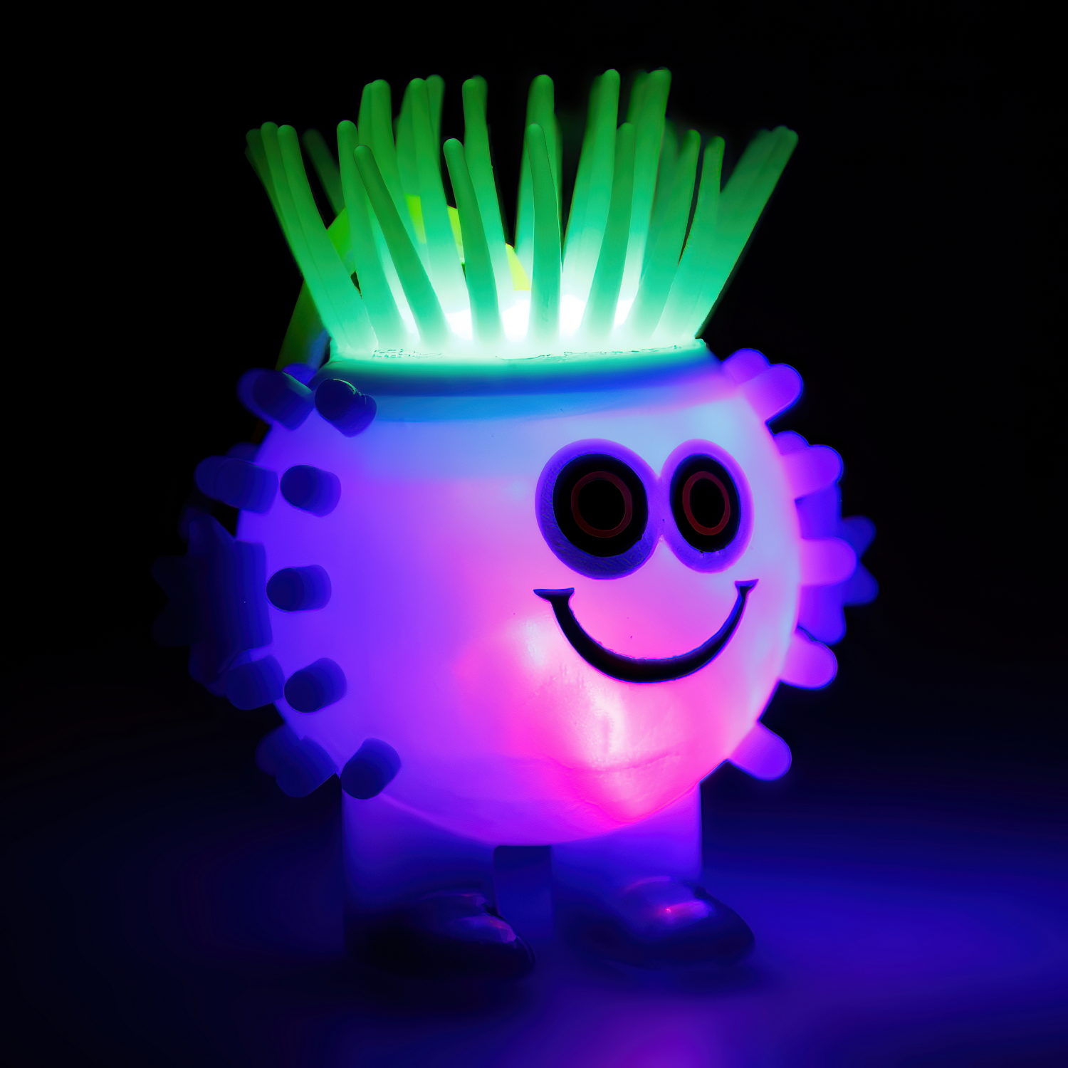 Светящаяся антистресс-игрушка для рук 1TOY Йо-Ёжик Тролль, для детей и взрослых, фиолетовая, 1 шт.