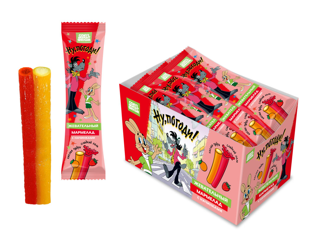 НУ, ПОГОДИ! Жевательный мармелад 2в1 со сладким гелем и кислой пудрой, блок 30 шт. (14г х 30 х 24)