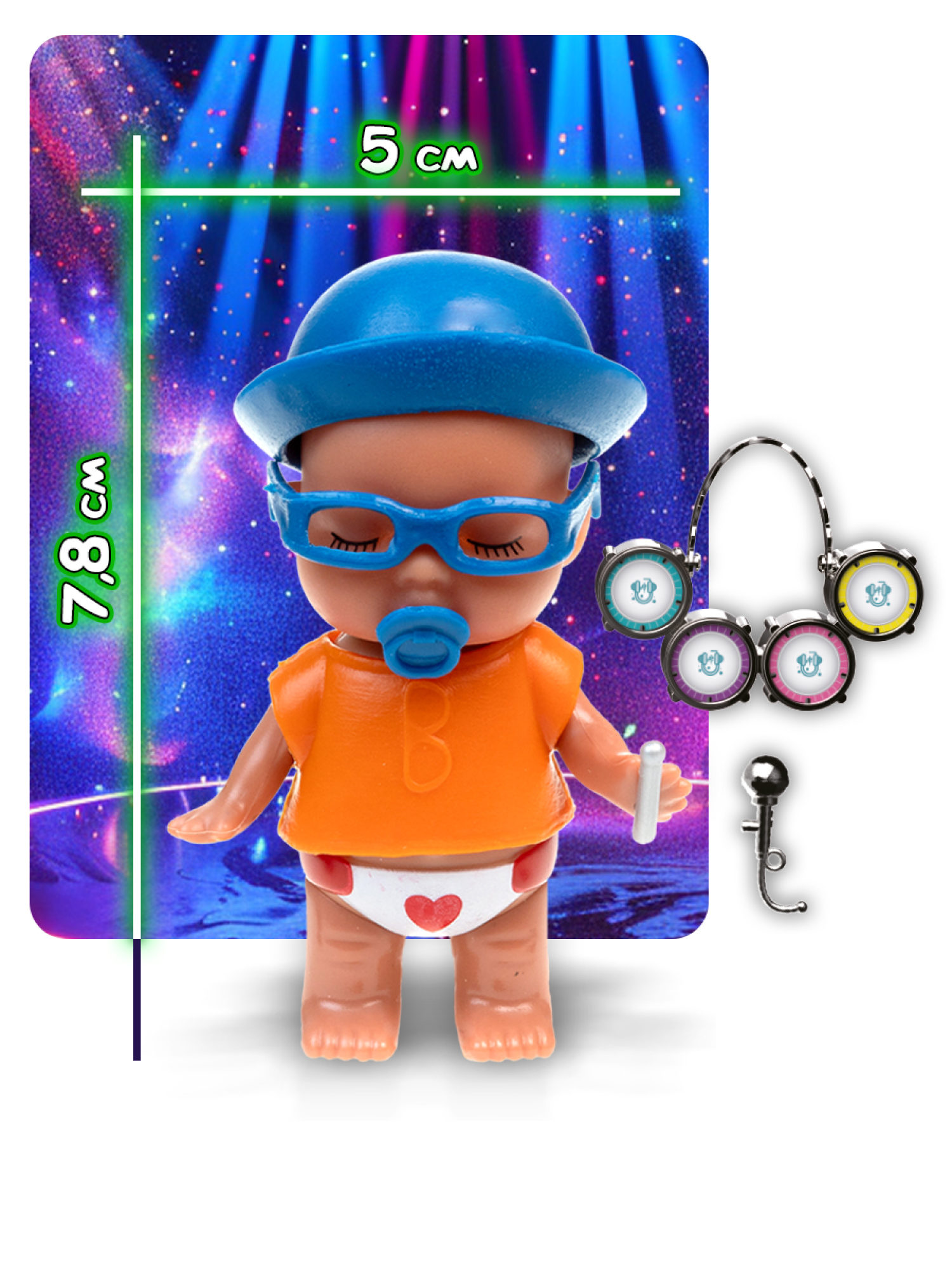 1TOY LUCKY BOX Baby rock пупс с аксессуарами, в асс. 6 видов, в кор., 12 шт в дб.