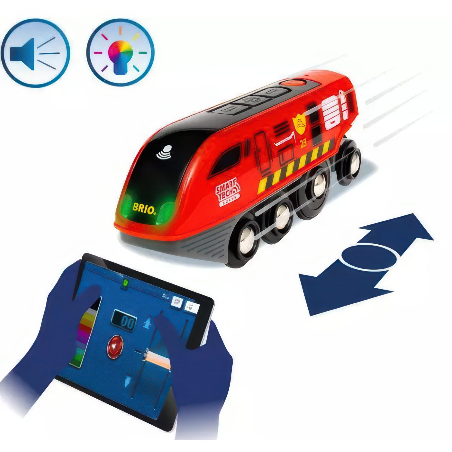 Деревянная железная дорога BRIO "Пожарный спасатель",звук, 41 деталь