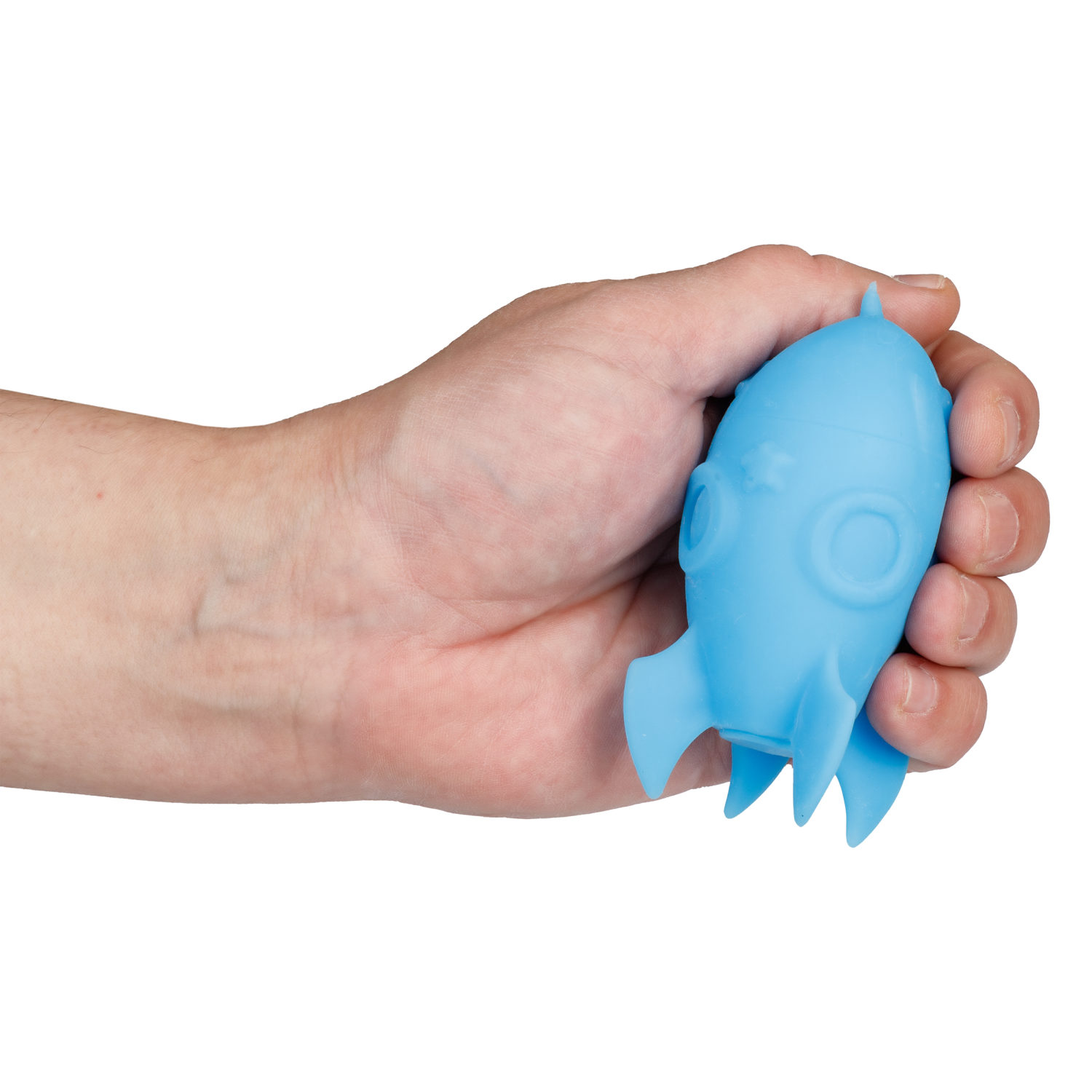 Антистресс-игрушка для рук 1TOY Крутой замес Ракета, жмякалка, мялка, 11 см, синяя