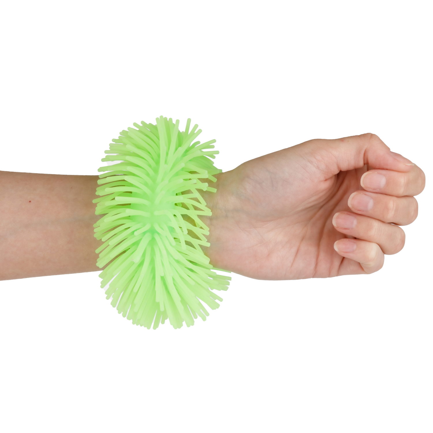 1TOY эластичный браслет-антистресс ЛАПША, однотонный, светится в темноте, 3 вида в асс.