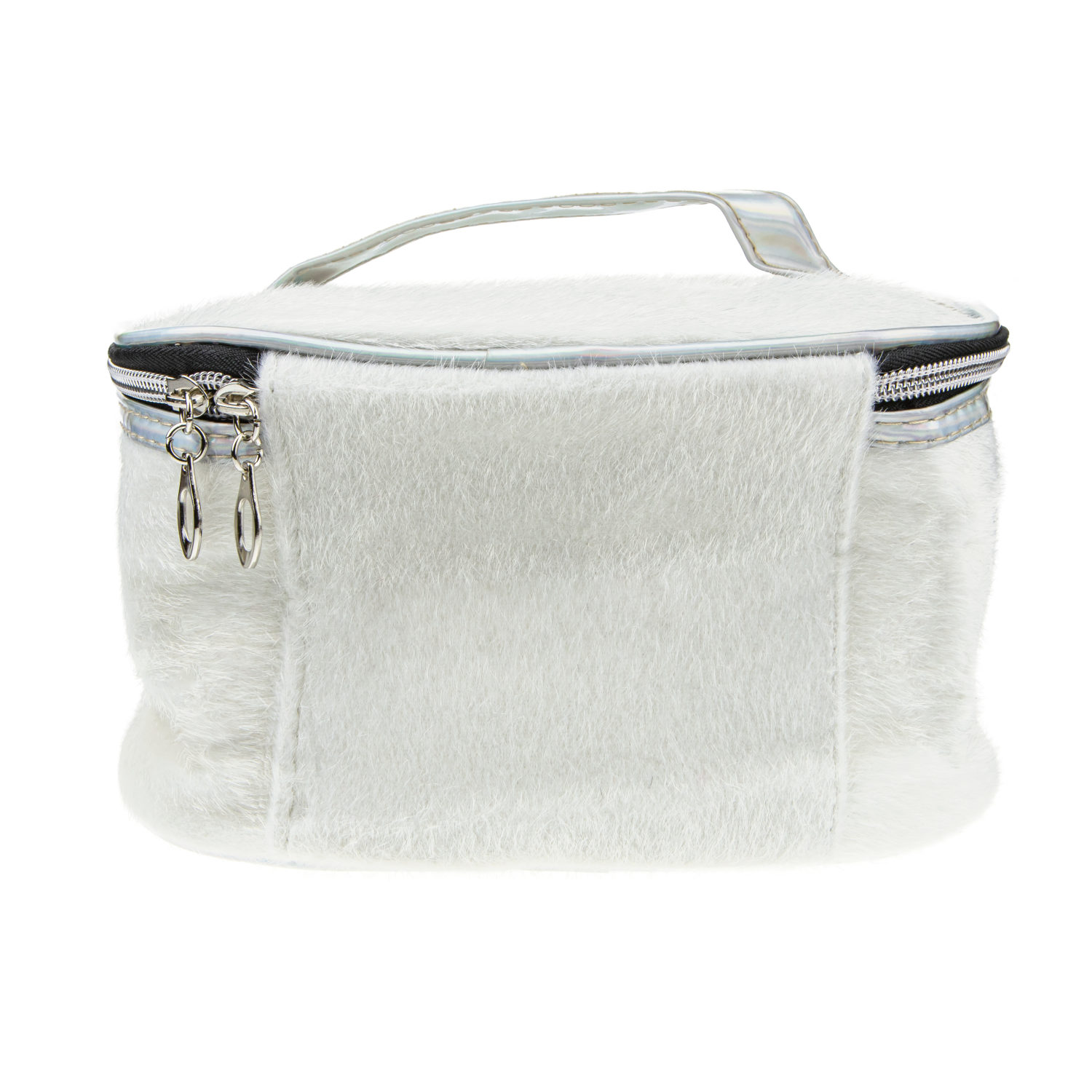 Пенал школьный, косметичка LUKKY для девочек, девушек, с ворсом и вышивкой LUKKY, белая, 20х13х12 см