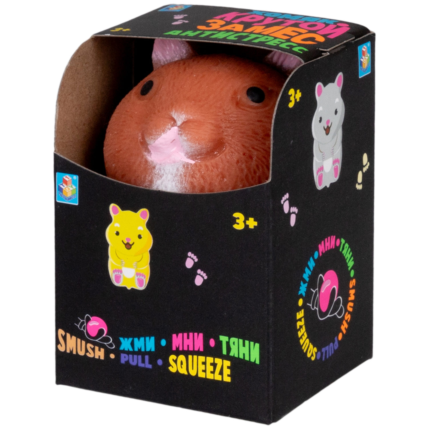 Игрушка-антистресс 1TOY Крутой замес, хомяк, в ассортименте, 7,5х5,5 см