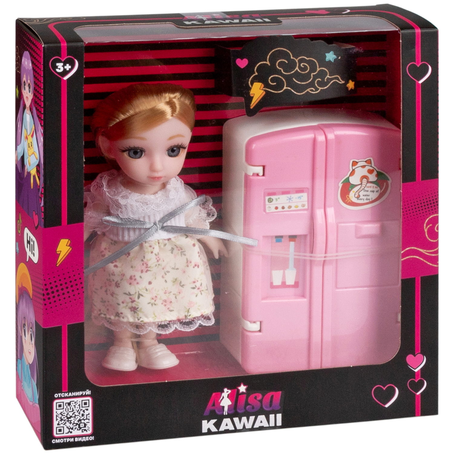 Alisa Kawaii mini, набор "Кухня", кукла 15,2 см