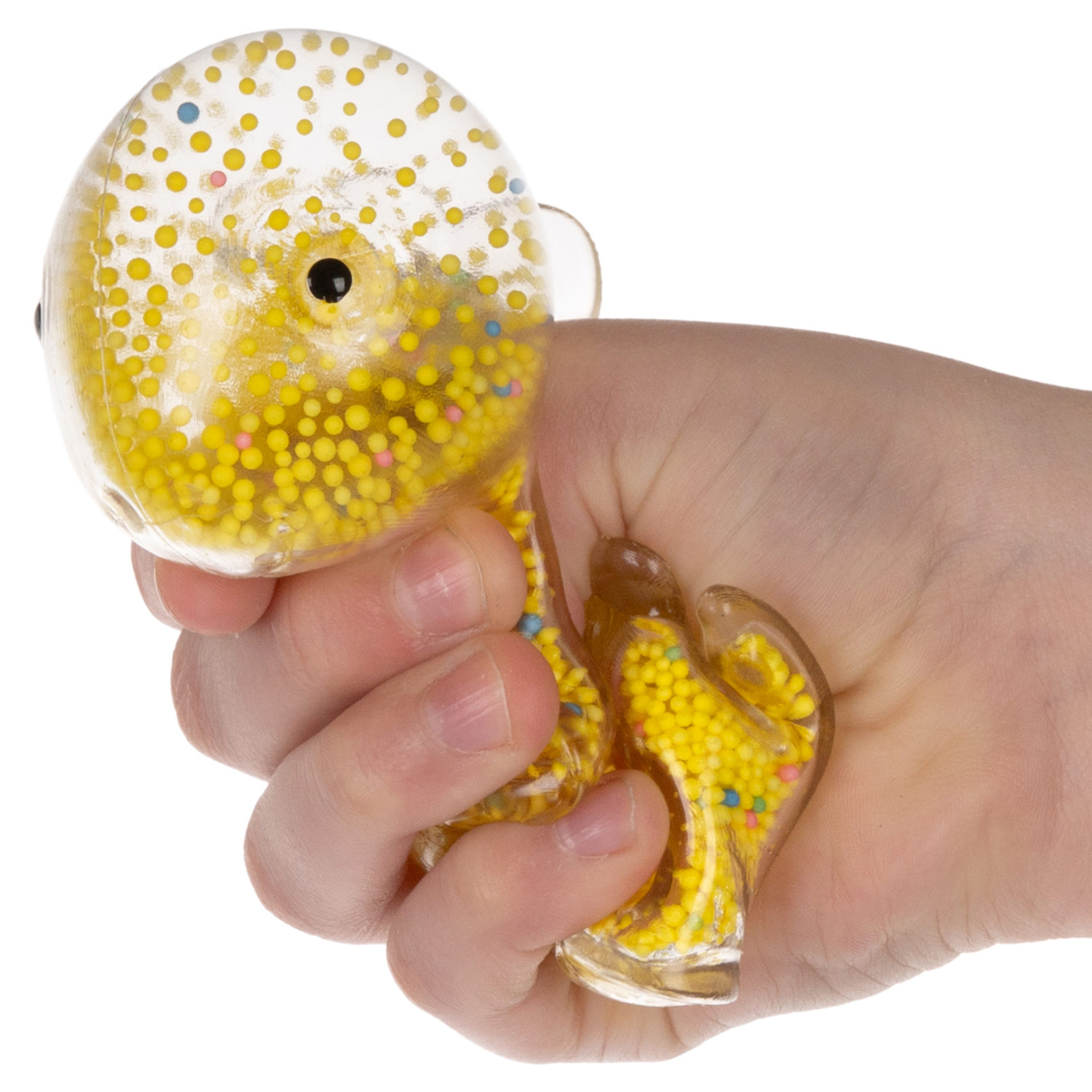 1toy Жмяка стегозавр с пенопластовыми шариками, 11х5 см, жёлтый