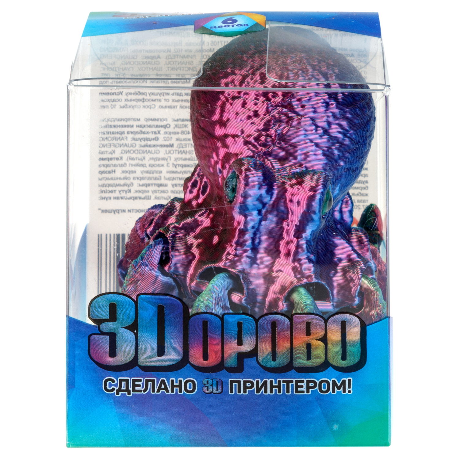 3D-игрушка 1TOY 3Dорово Осьминог, 21х6 см, 6 цветов в ассортименте