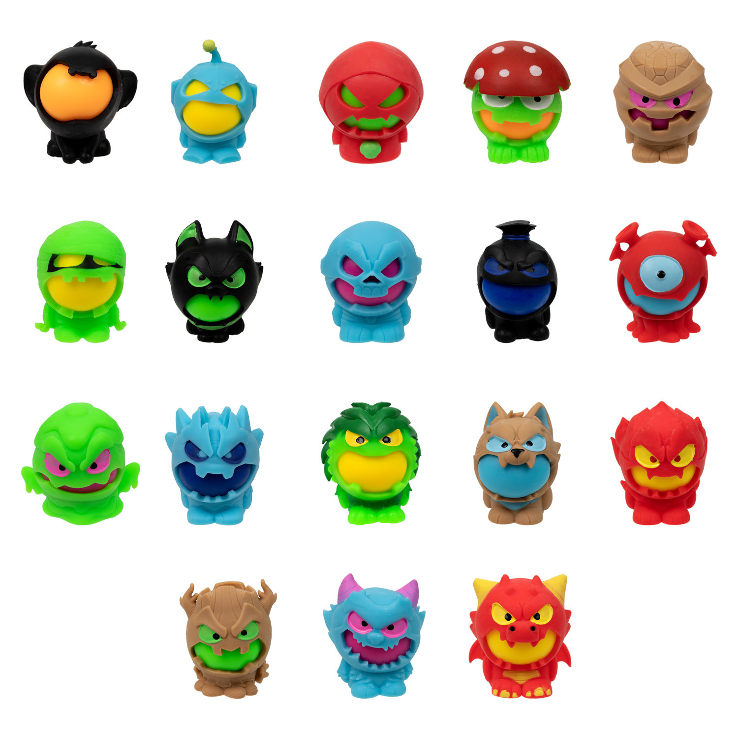 Игрушка-сюрприз 1TOY MONSTER BALL Крутой замес, антистресс, тянущиеся фигурки с шаром внутри, сквиши, 1 шт.