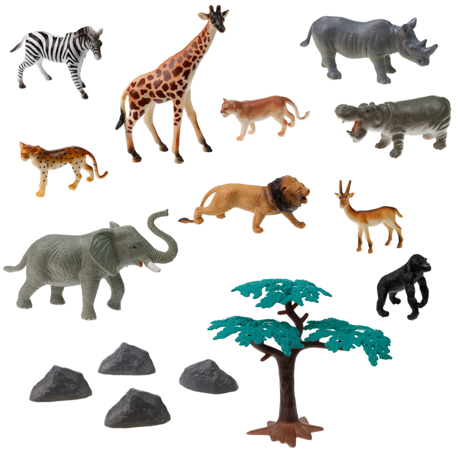 Фигурки диких животных Африки и набор ферма 1TOY "В мире животных" 30 шт.