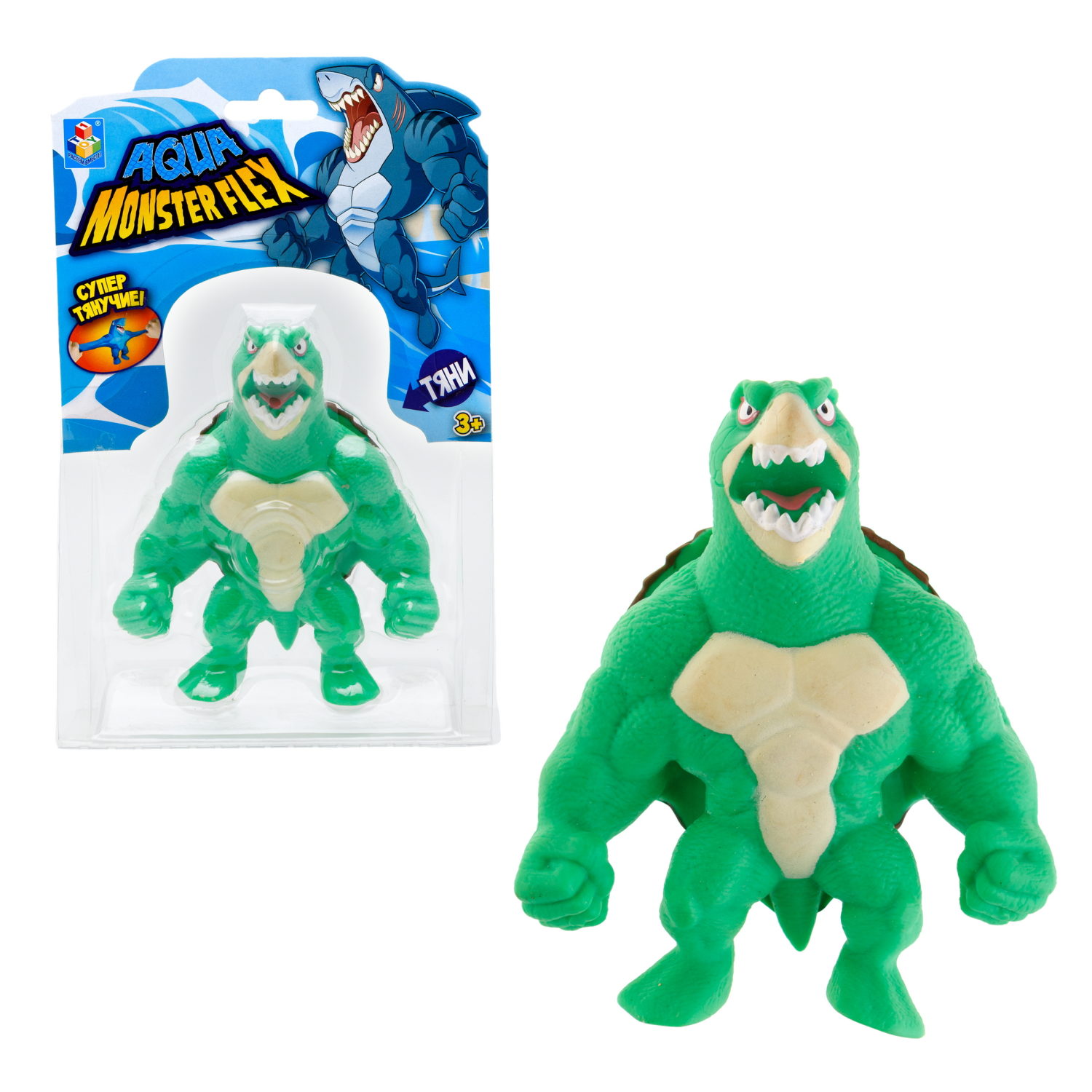1Toy Игрушка для мальчика, тянучка монстр MONSTER FLEX AQUA, ЧЕРЕПАХА ДЖИМ, антистресс