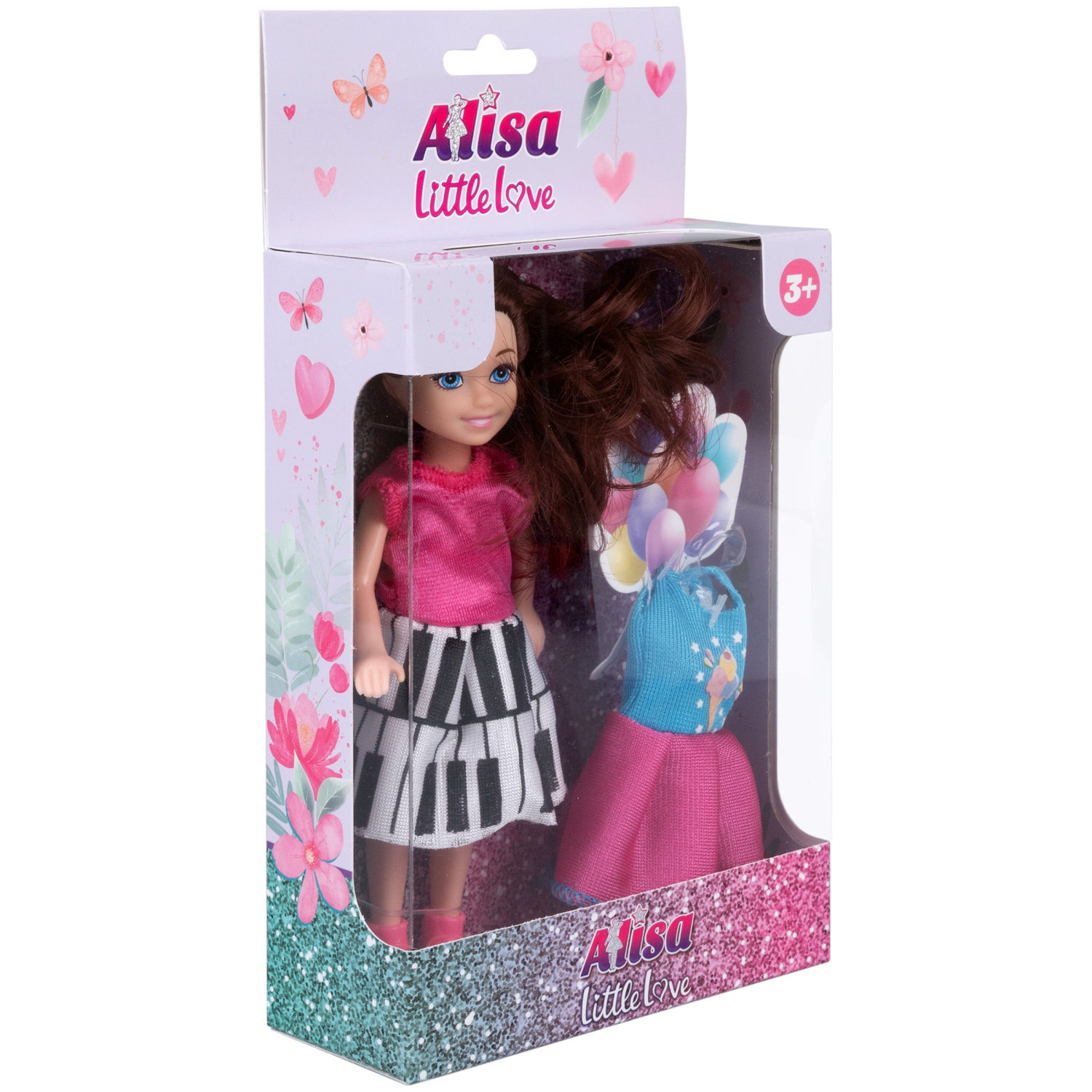 Кукла Alisa Little Love 15,2 см, брюнетка, с платьем