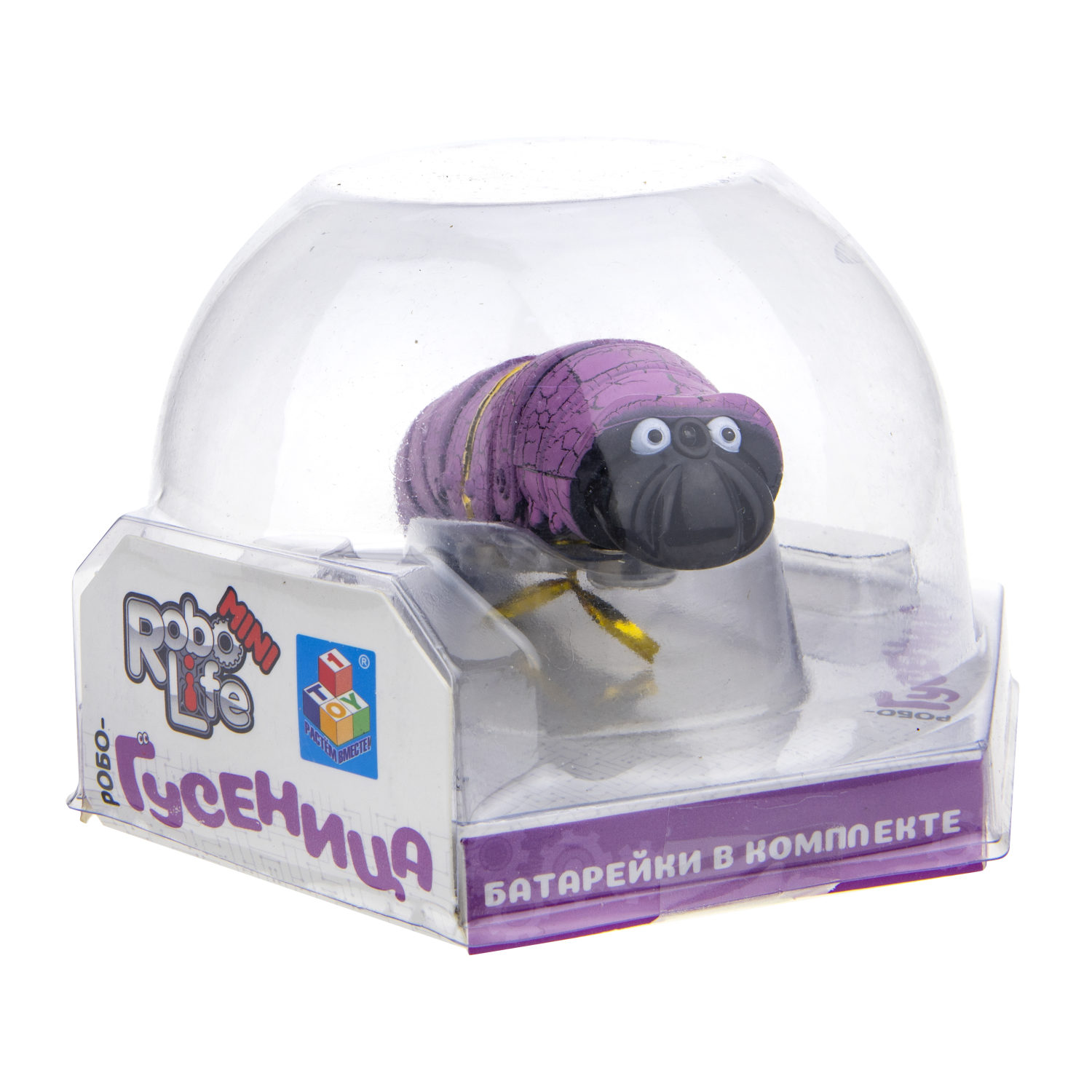 1TOY Игрушка Робо-Гусеница (сиреневая) 
(3хAG13 входят в компл),упаковка 13,5*12*9