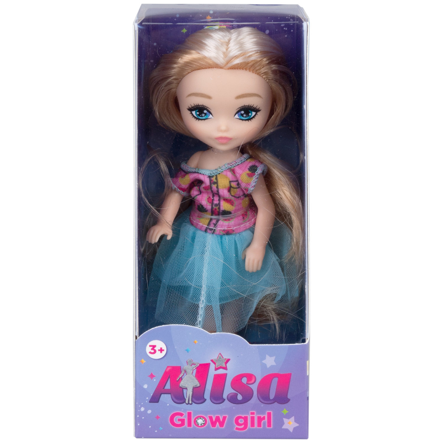 Кукла 1TOY ALISA GLOW GIRL, с разноцветными волосами, 15 см