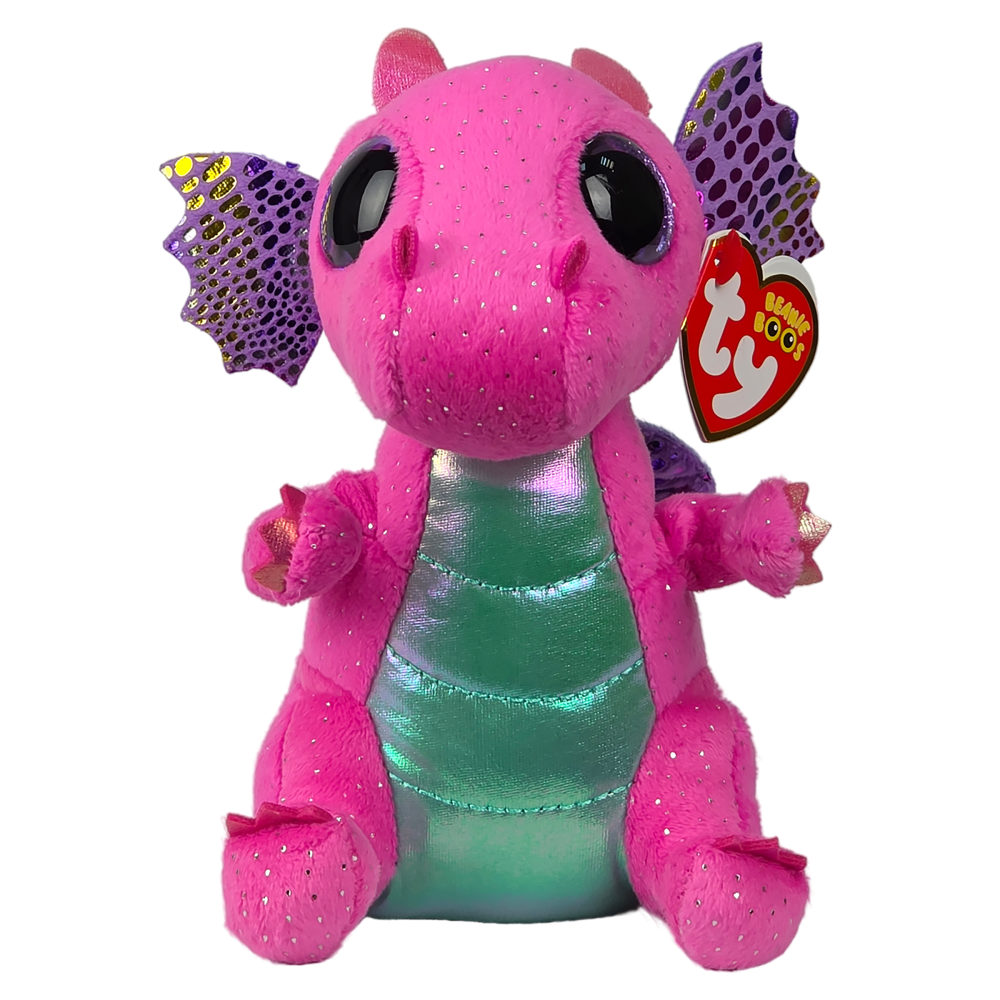 Мягкая игрушка TY Beanie Boo's розовый дракончик Spitfire, 15 см