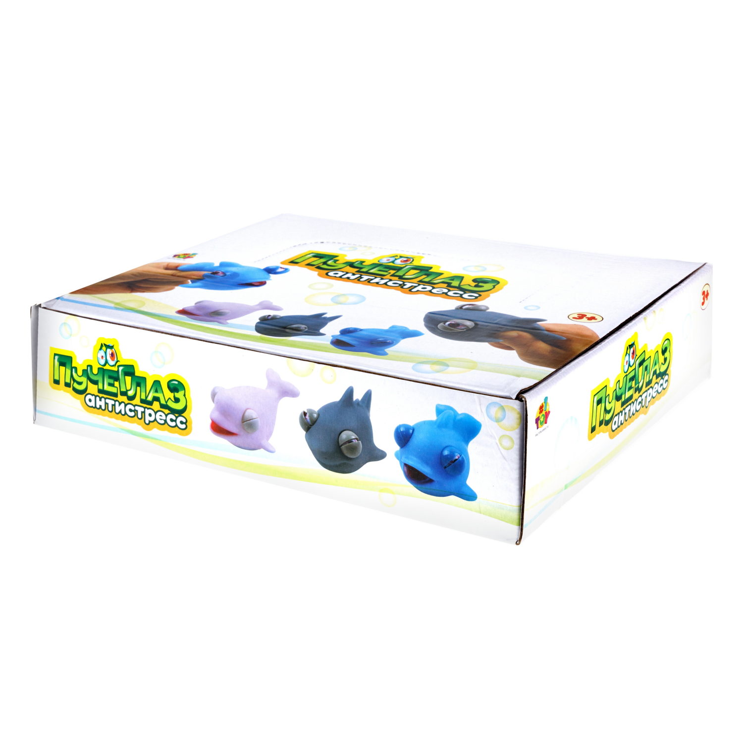 Игрушка антистресс для рук 1TOY пучеглаз Акулы, резиновая, мялка, жмякалка, для детей, для взрослого