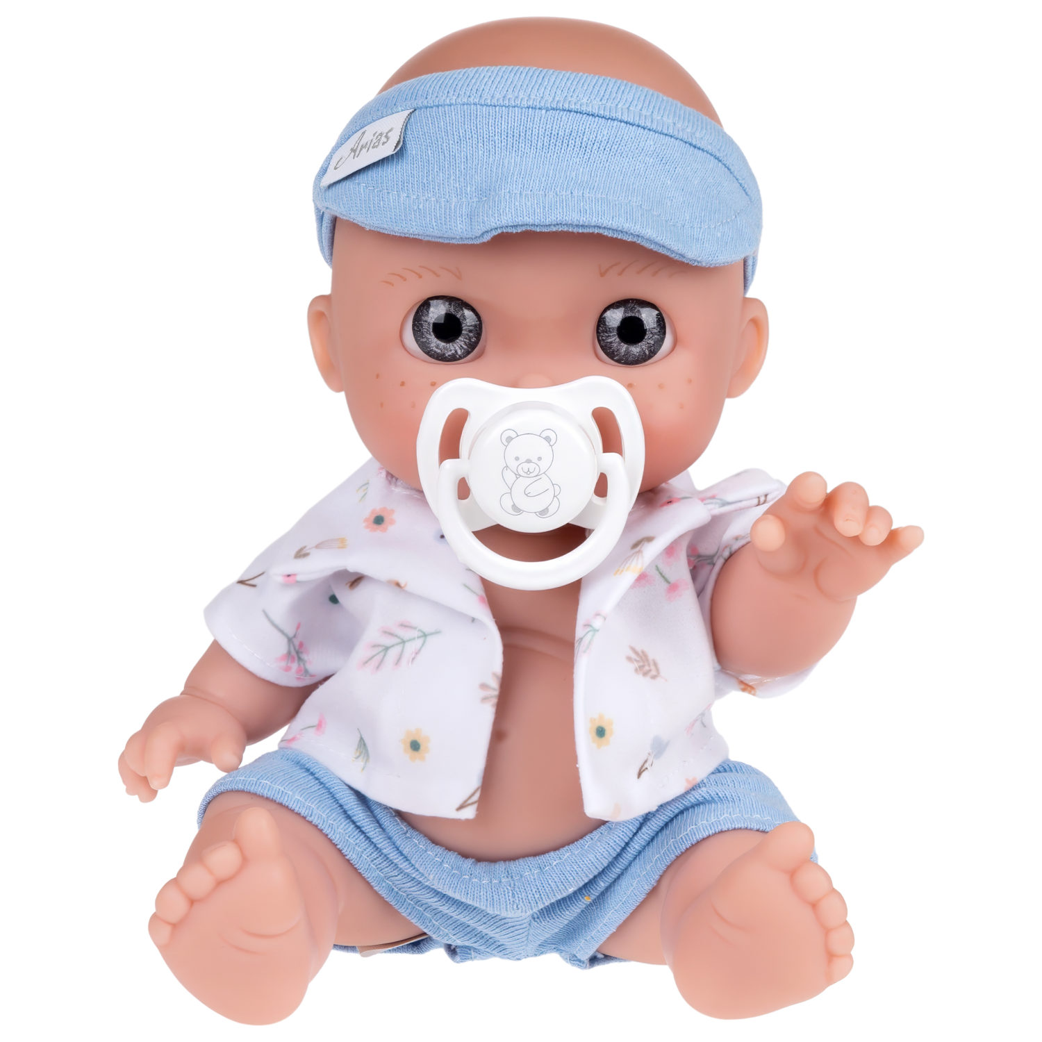 Испанская кукла для девочки reborn Arias пупс мальчик, виниловый, силиконовый, 17 см