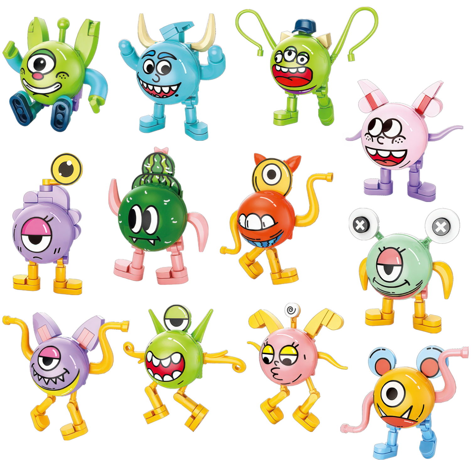 Конструктор 1TOY Blockformers Monstrix: Кругляши, 12 видов