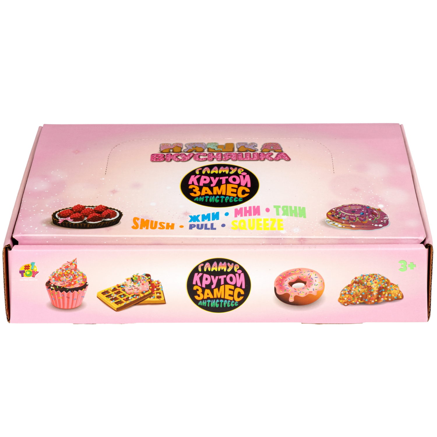 Антистресс-игрушка 1TOY Крутой замес Няшка-вкусняшка Пирожное, в ассортименте, 6х6х3 см