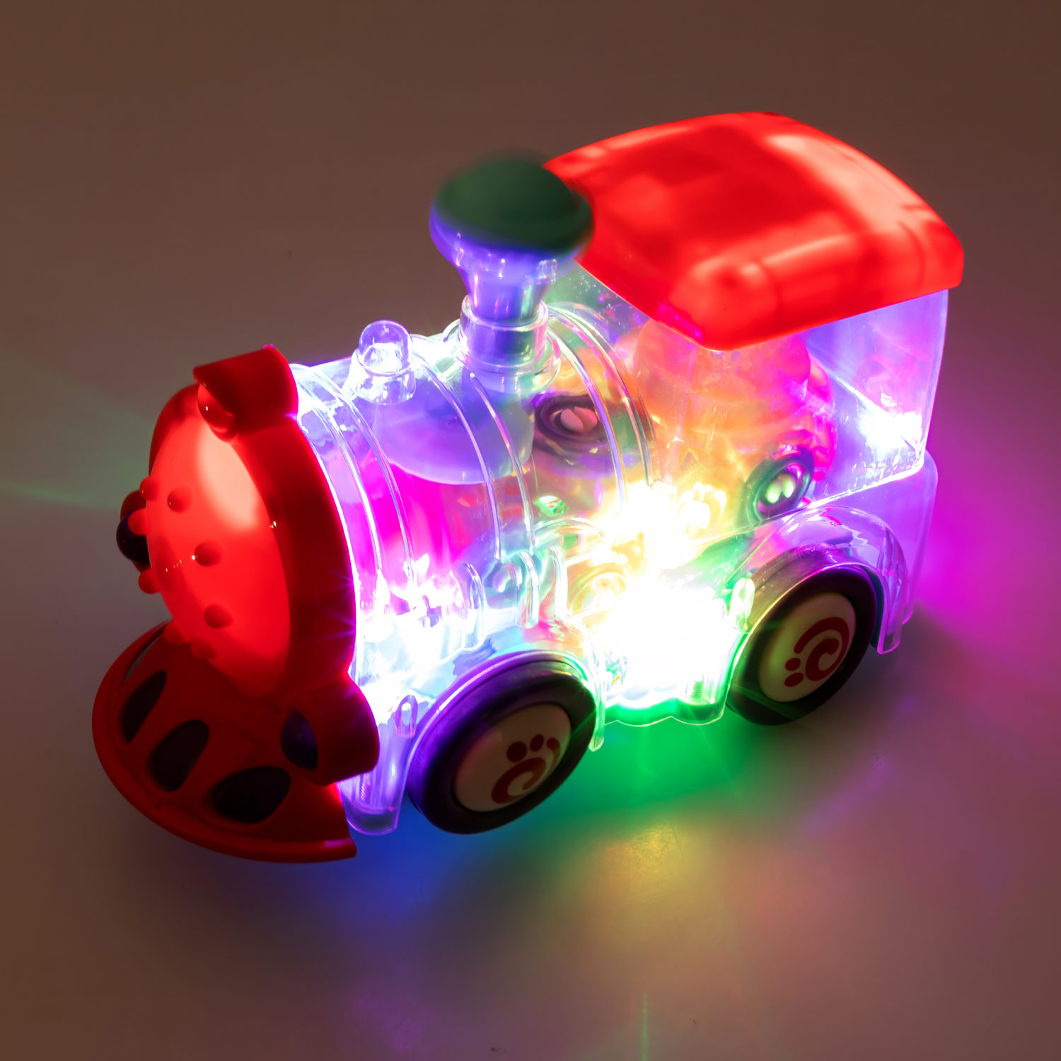 Игрушка прозрачная с шестеренками 1TOY Движок «Локомитив», со светом и звуком, 1 шт.