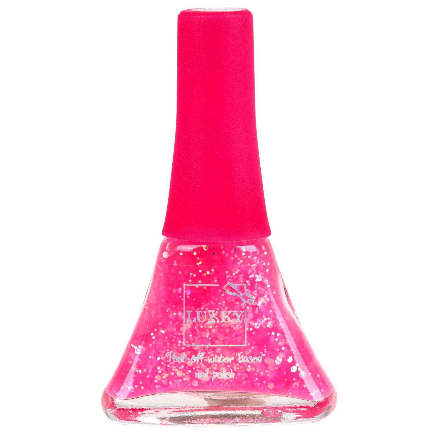 Детский лак для ногтей на водной основе с блестками Lukky, Конфетти-Микс, безопасный, малиновый перламутр с блёстками, блистер, 5,5 мл