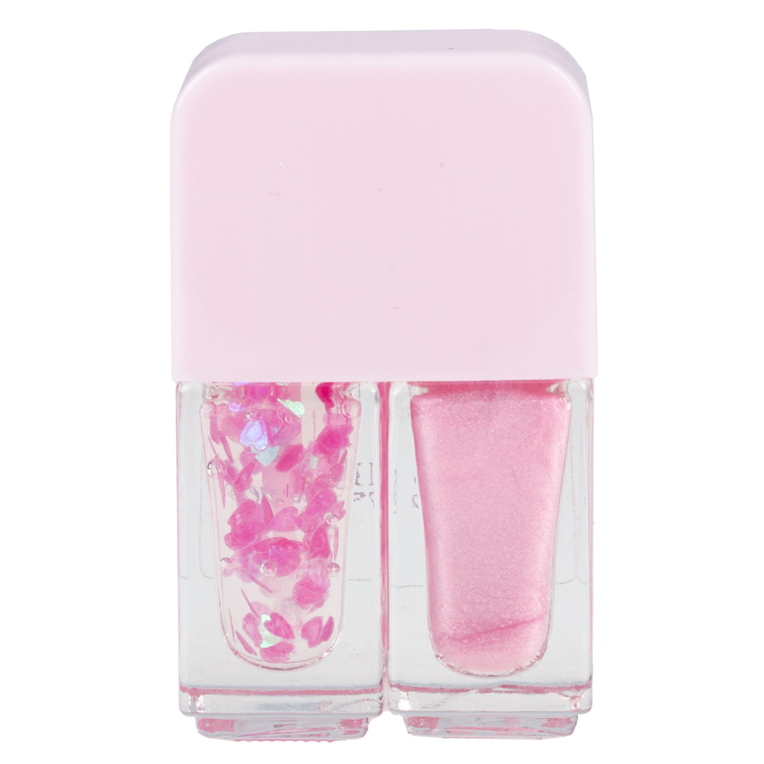 Двойной лак для детских ногтей Lukky Angel Just Duet серебряный металлик и красный с блестками, 2 по 4 мл