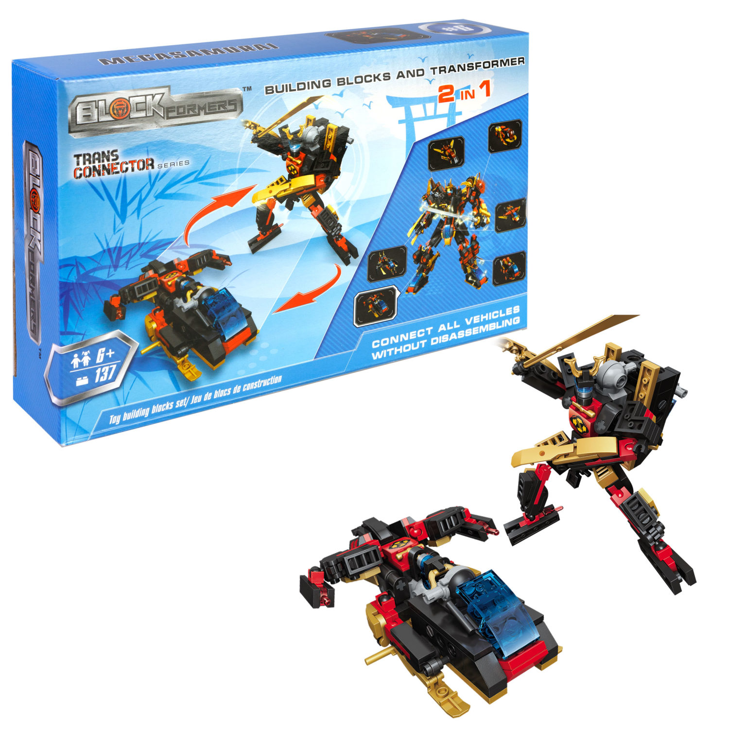 Конструктор  Трансформер BLOCKFORMERS  "Мегасамурай" Cерия TRANS CONNECTOR, 6 видов на выбор