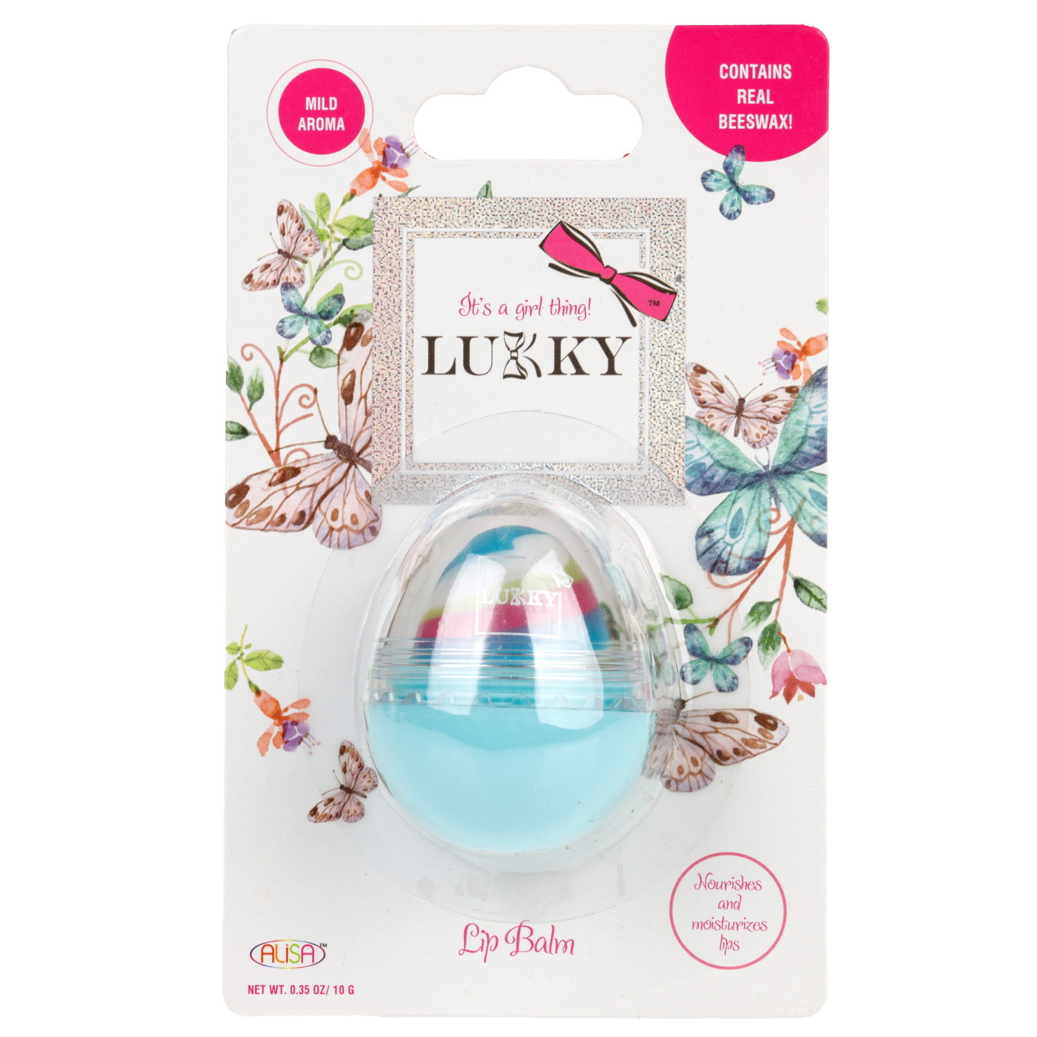 Бальзам для губ - яйцо LUKKY, увлажняющий, питательный, Ванильное облако, 10 г.