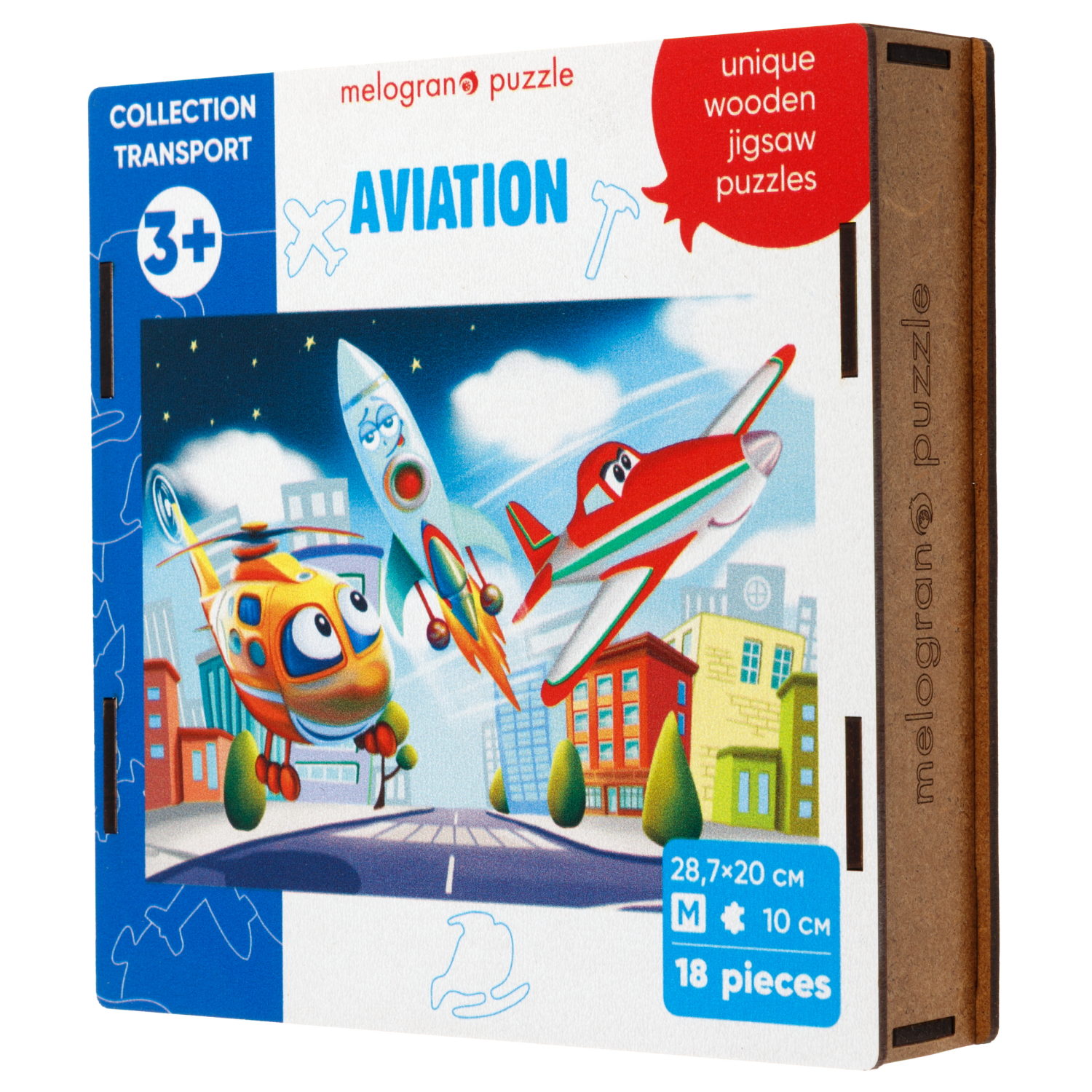 Деревянные пазлы Collection Transport Авиатехника, 18 деталей