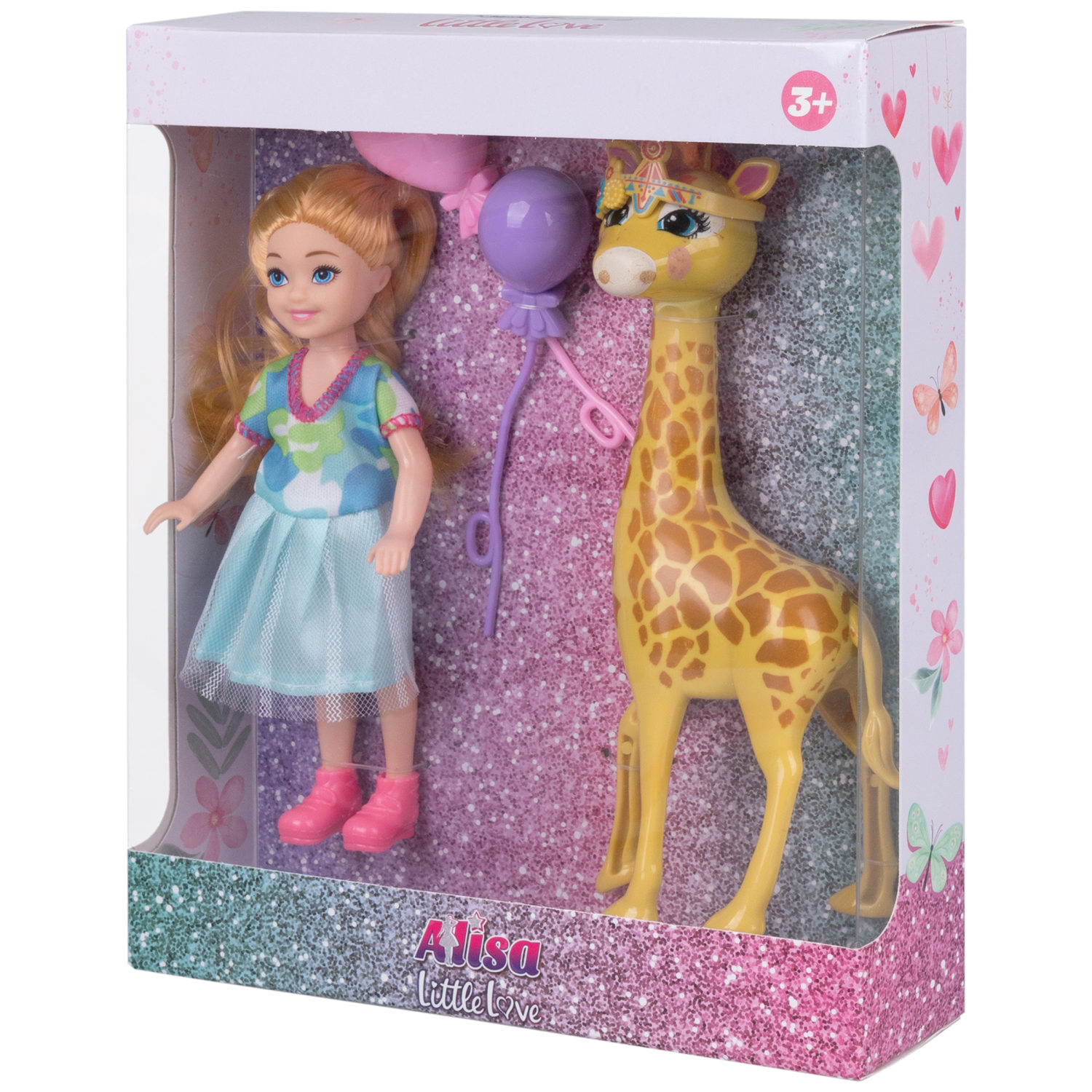 Кукла Alisa Little Love 15,2 см, блондинка, с жирафом
