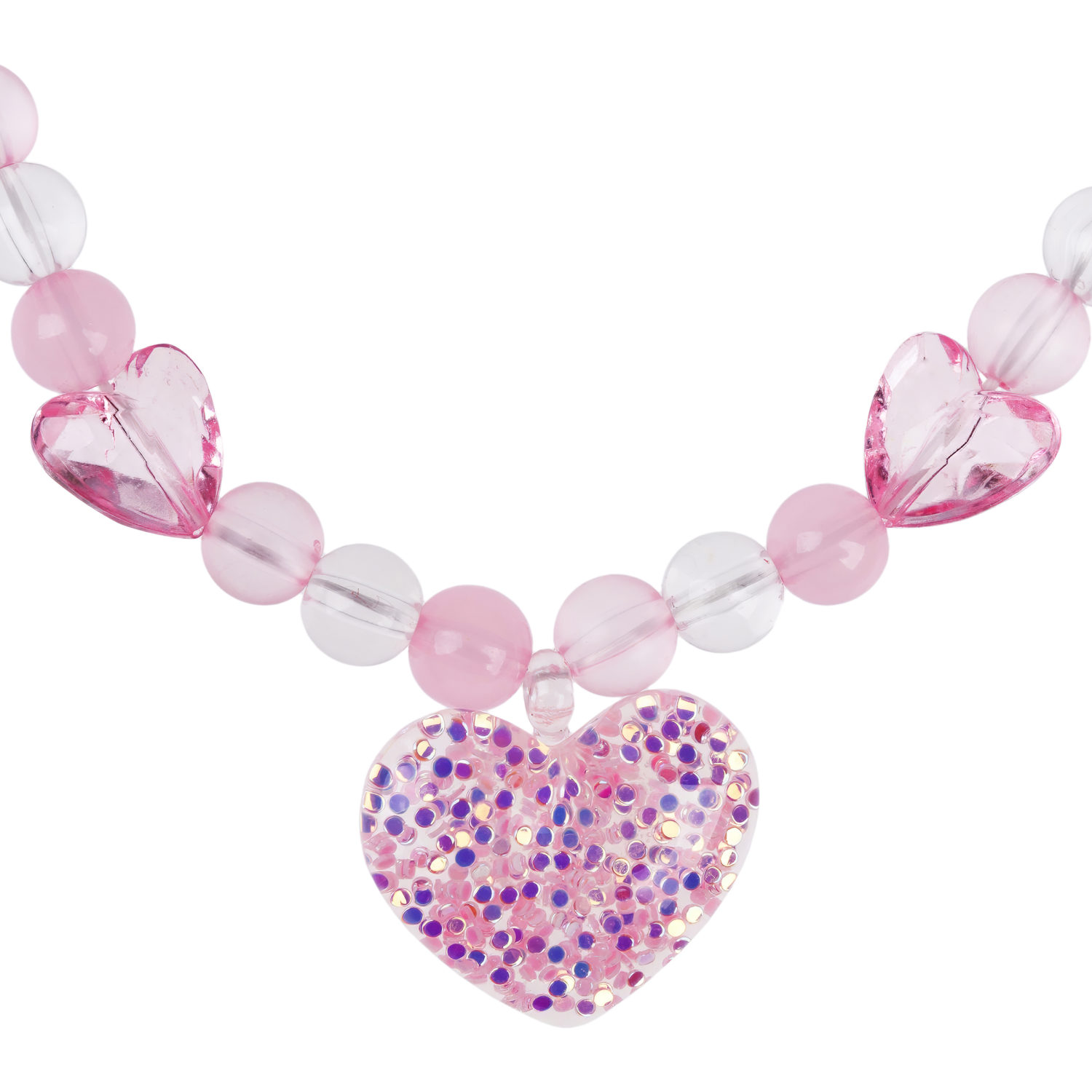 Набор украшений Lukky Fashion "Хрустальное сердце" из бусин: 3 браслета, колечко,бусы с подвеской