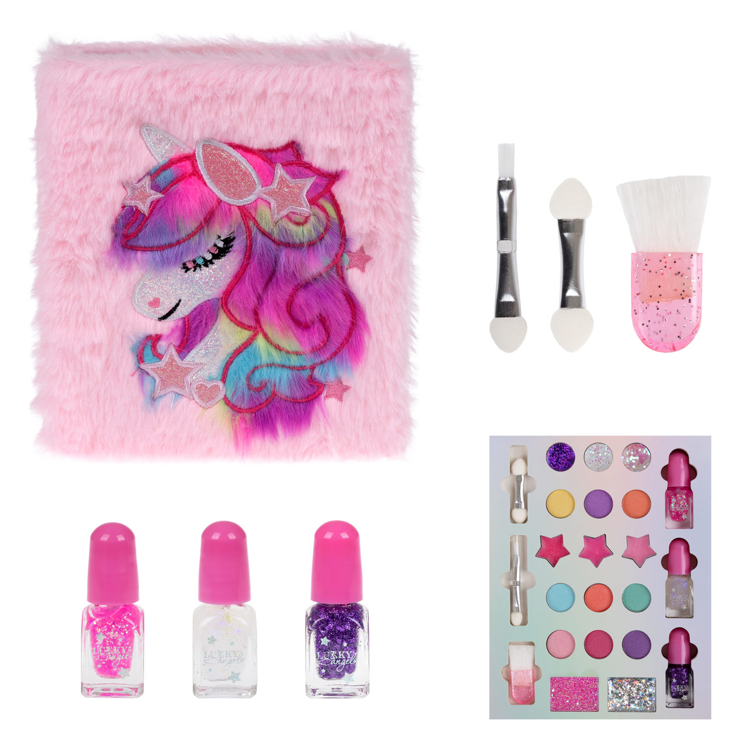 Набор детской декоративной косметики Lukky Angel Бьюти Кьюти для макияжа век, губ, лица, маникюра и педикюра