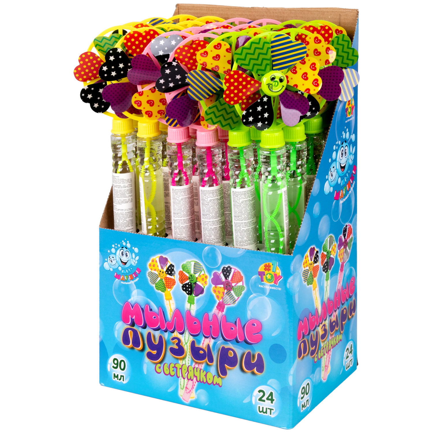 Мыльные пузыри Мы-шарики! 1TOY с ветрячком, 90 мл