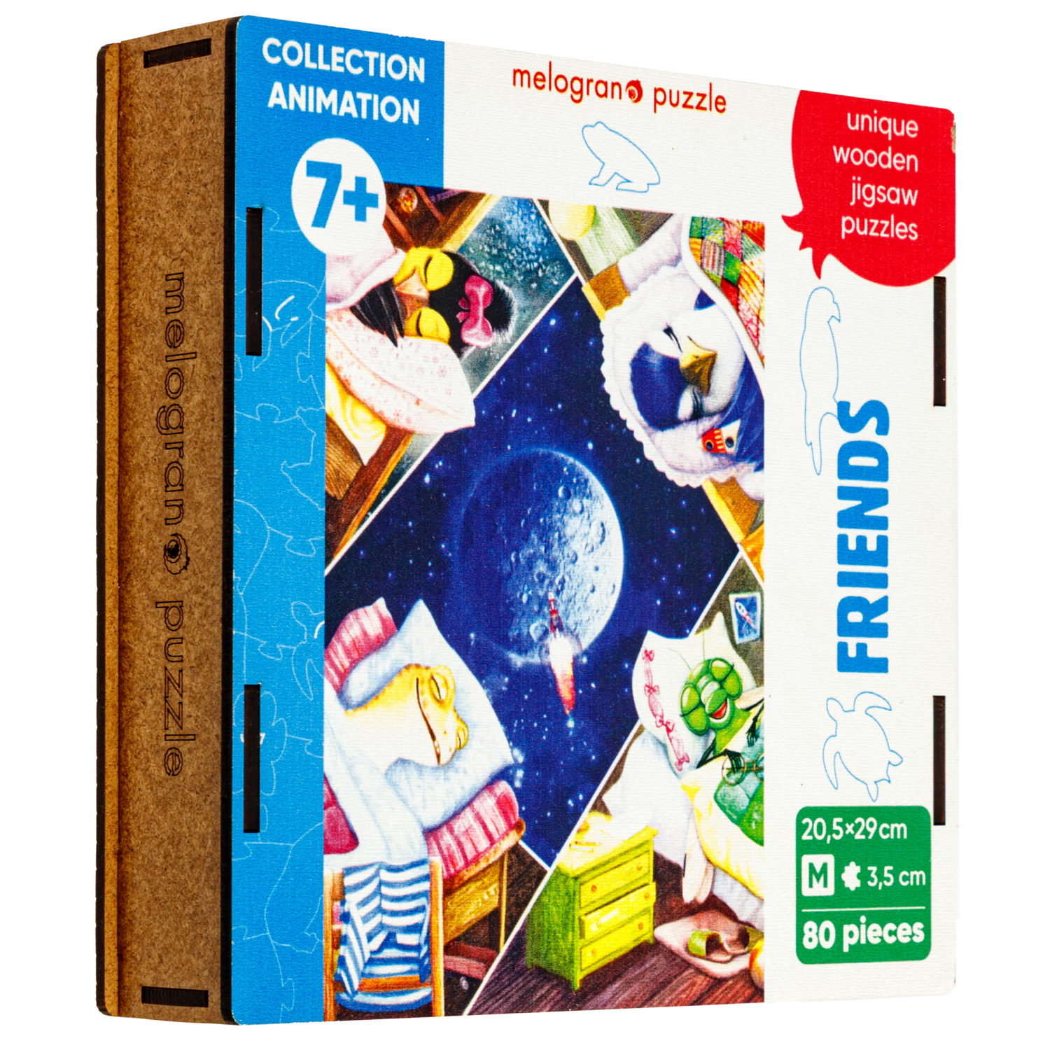 Деревянные пазлы Collection Animation  Друзья, 80 деталей