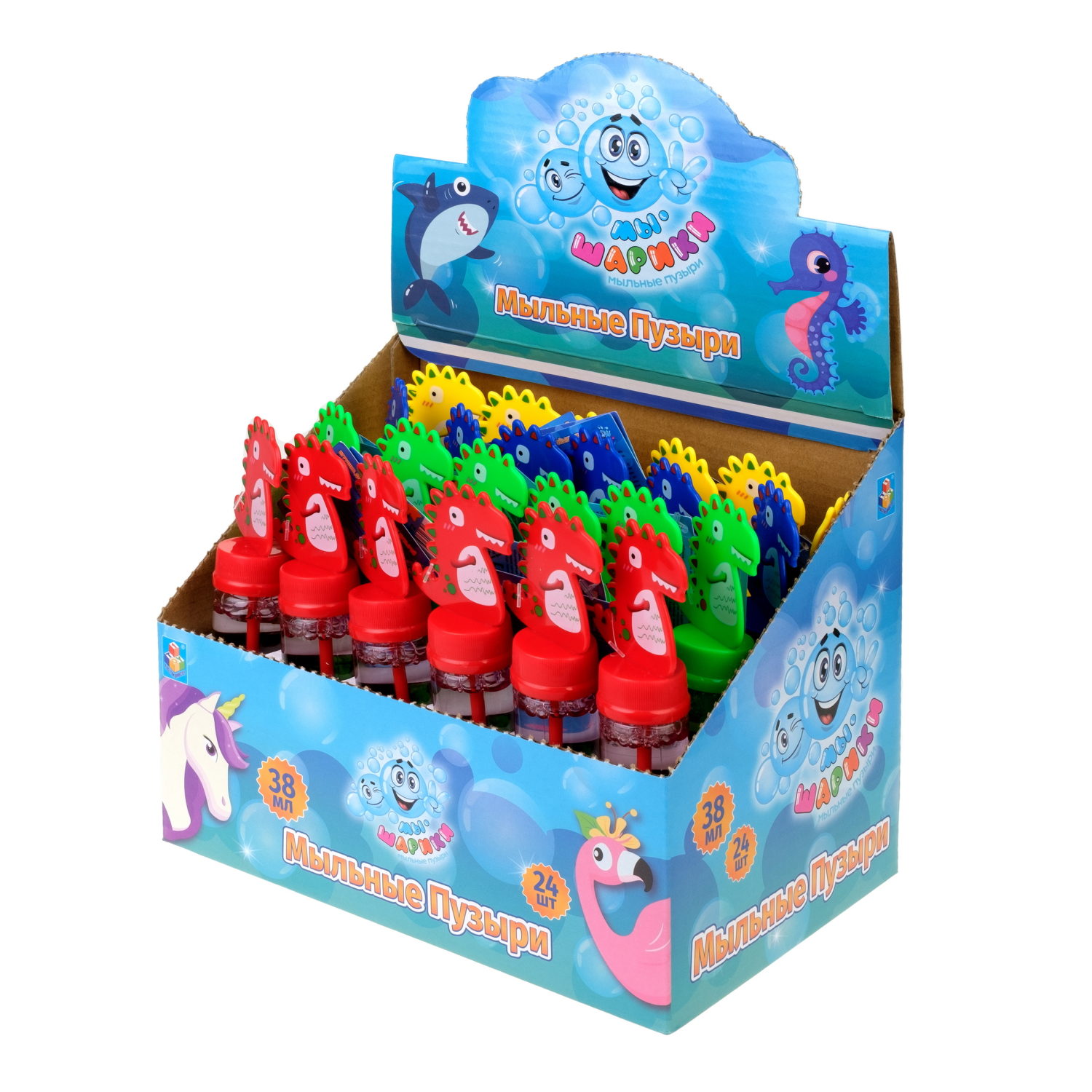 Мыльные пузыри 1TOY Мы-шарики! Динозавр, 38 мл, в ассортименте