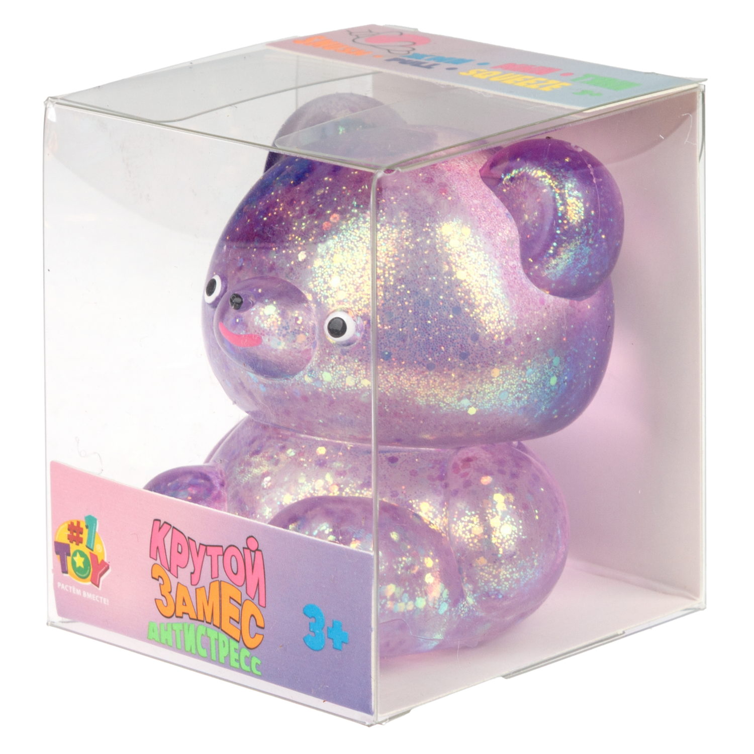 Антистресс-игрушка 1TOY Крутой замес Супергель Медведь,  в ассортименте, 9х8х5 см