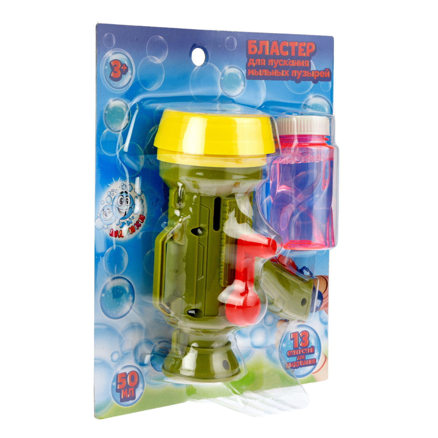 Мыльные пузыри 1TOY Мы-шарики! бластер механический 50 мл, 13 стволов