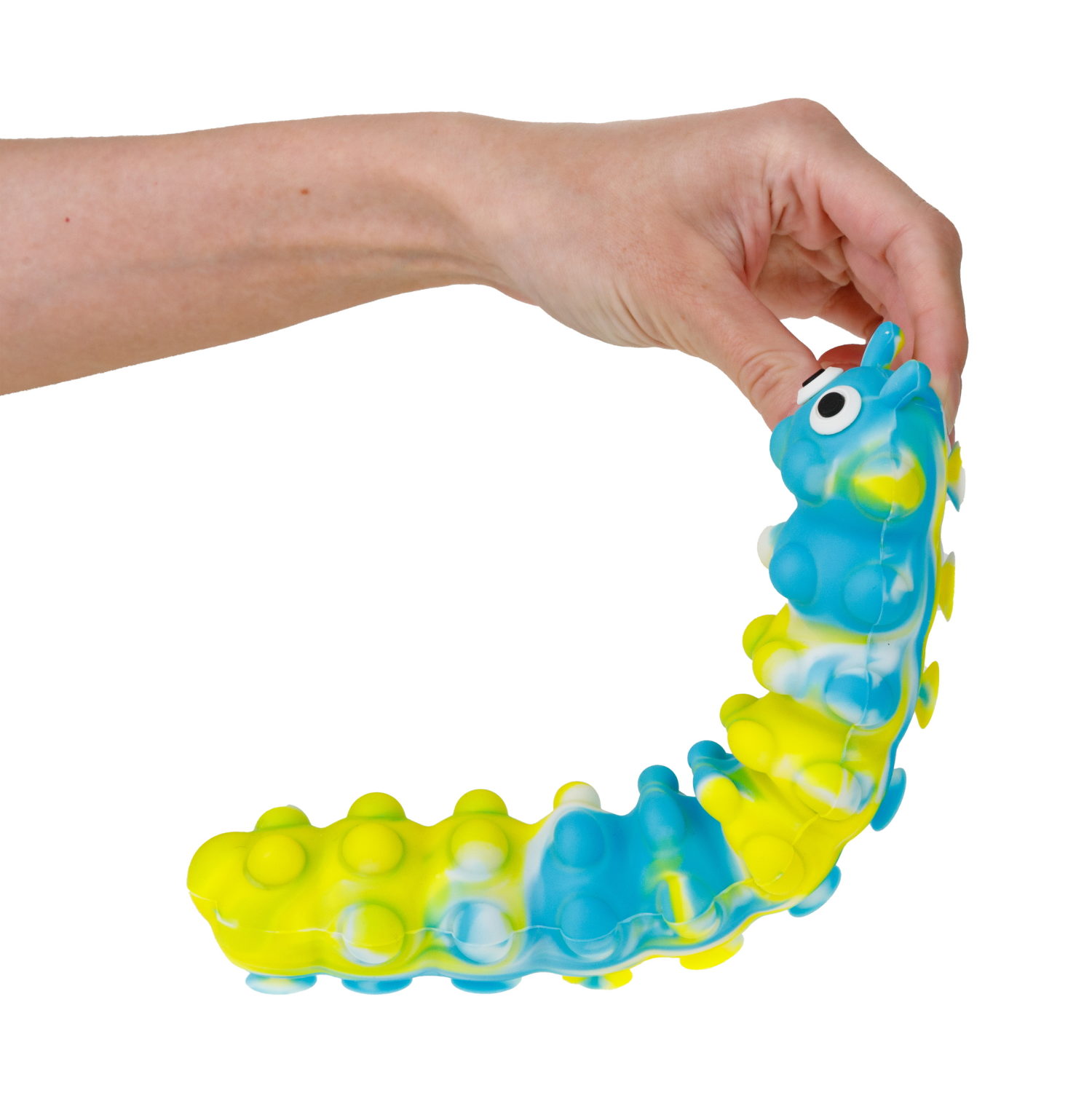 1toy Жмяка Hit Pop It "Гусеница" на присосках 26,5х4,8х3,8 см, 4 вида, 12 шт. в д/б