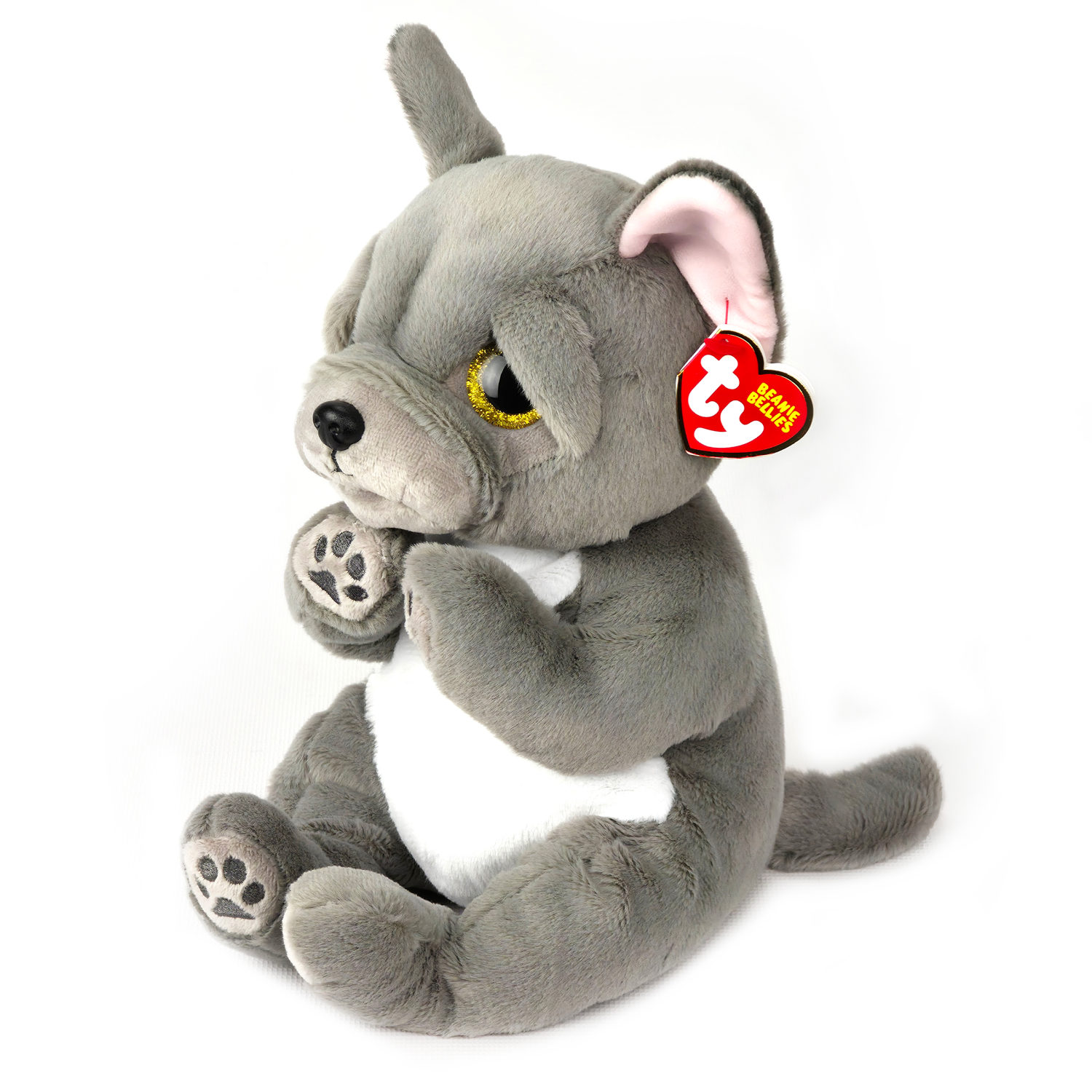 Мягкая игрушка TY серый пёс сидящий Вилфред, 25 см