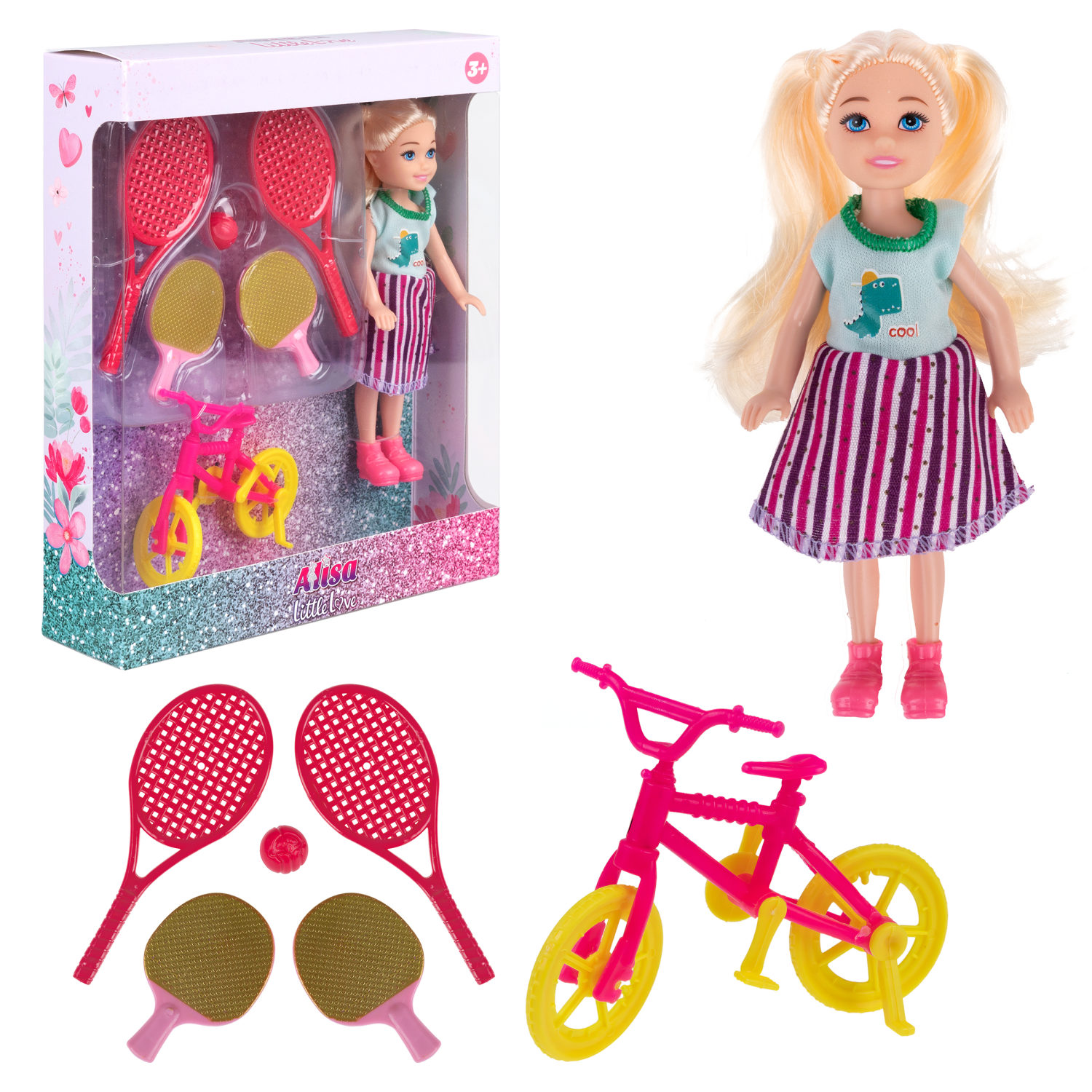 Кукла 1TOY ALISA LITTLE LOVE, 14,4 см, игровой набор