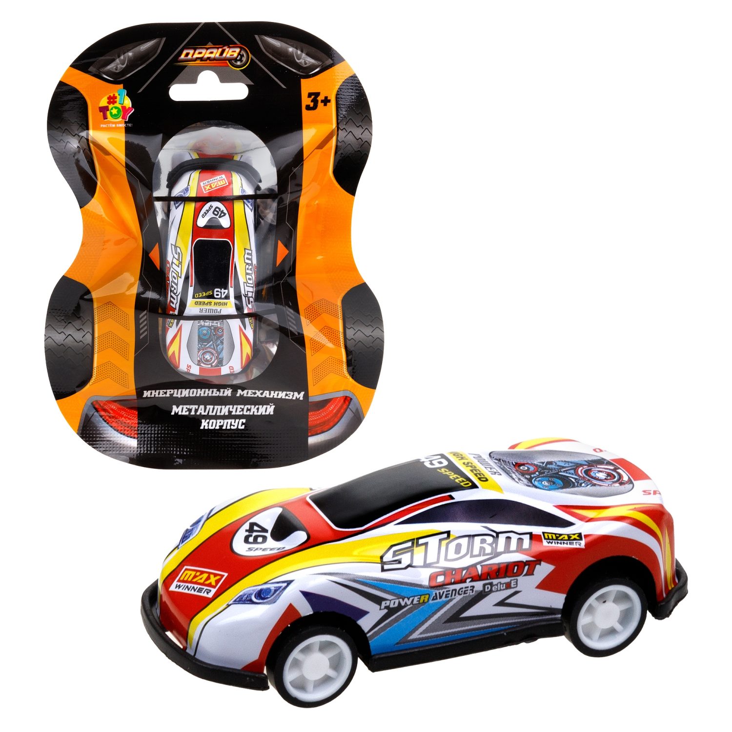 1toy Драйв Микромашинка, металлическая, инерционная, в ассортименте 92 вида