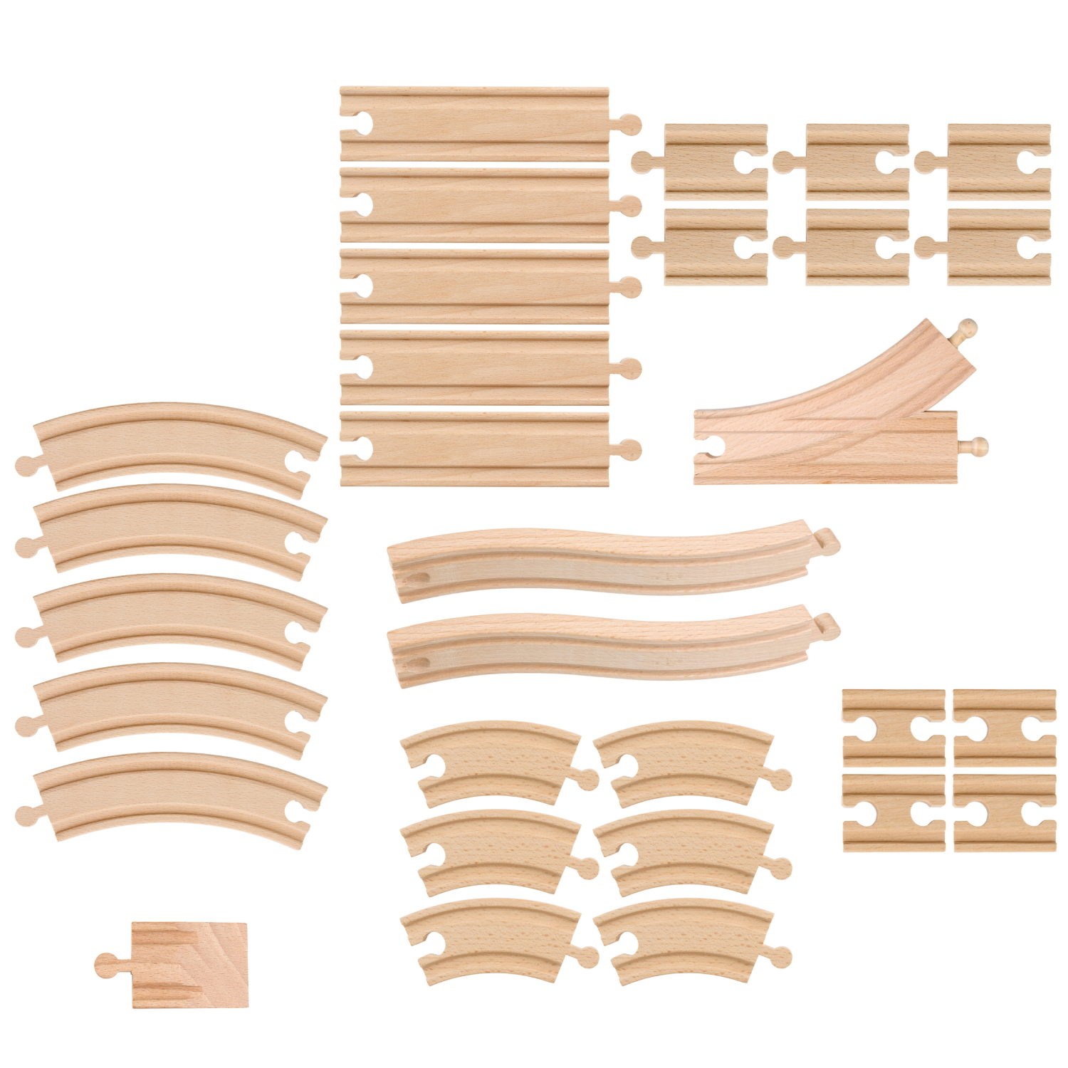 Деревянная железная дорога 1TOY GOODOK "Космопорт" с электропоездом и аксессуарами, 89 деталей