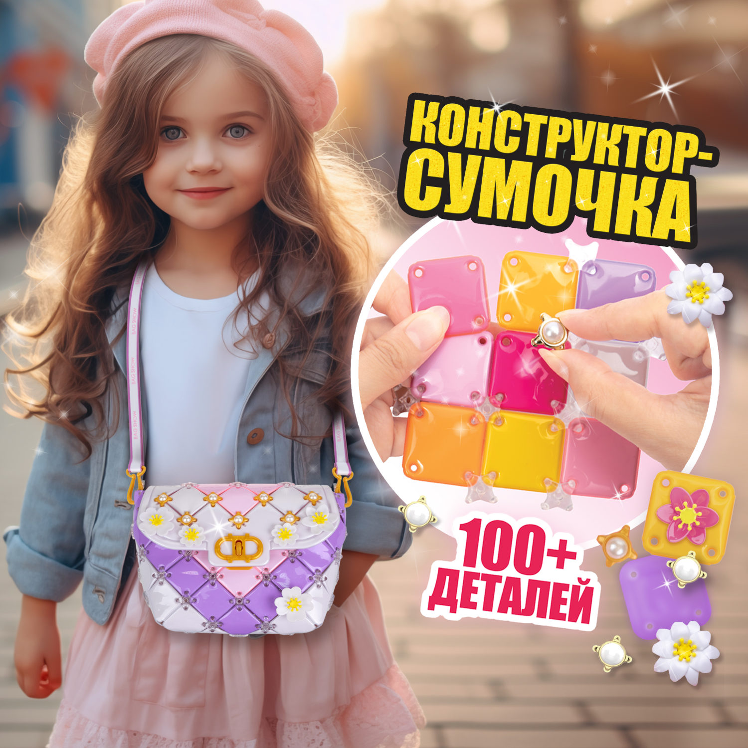 Игровой набор для создания сумочки 1TOY BAG SHOW Evening Party, подарочный, для творчества, рукоделия, игрушки для девочек, конструктор