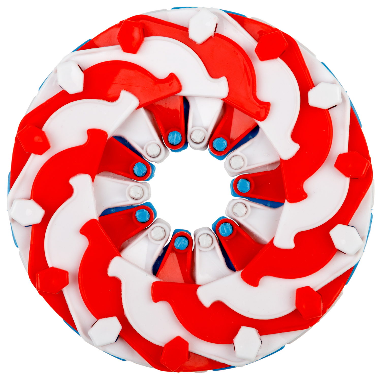 Фрисби складной 1TOY 7/14 см, двуцветный, бело-голубой