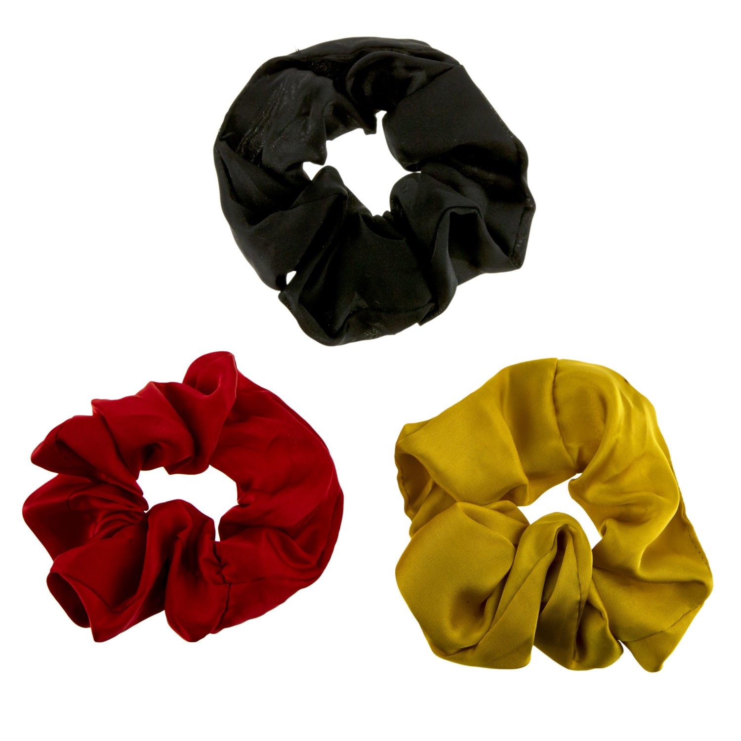 Lukky Fashion резинки текстильные, атлас, 3 шт (черный, желтый, красный)