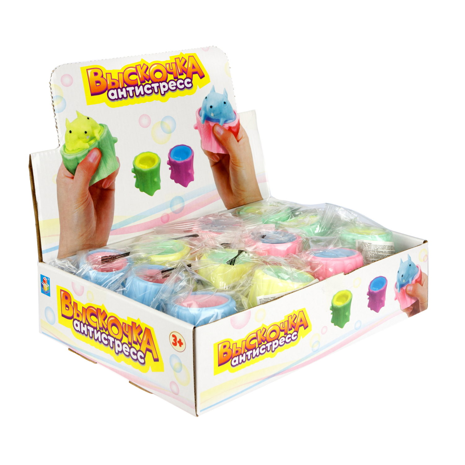 1Toy Жмяка "Выскочка. Бурундук" 5х6х7 см, 12 шт. в д/б